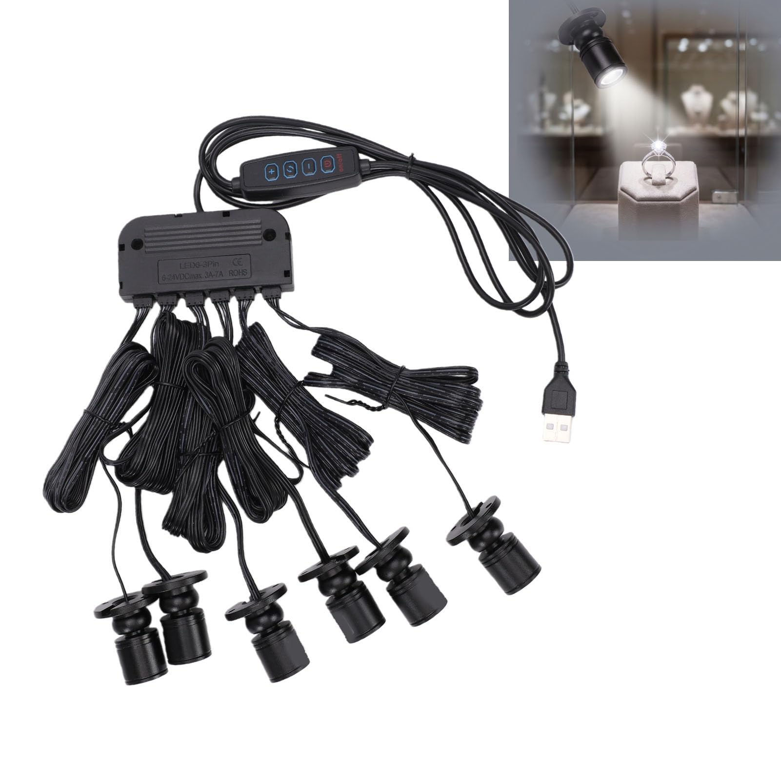 Hyuduo Wyświetlacz LED, USB, 3 Kolory, Pilot Zdalnego Sterowania (Jeden