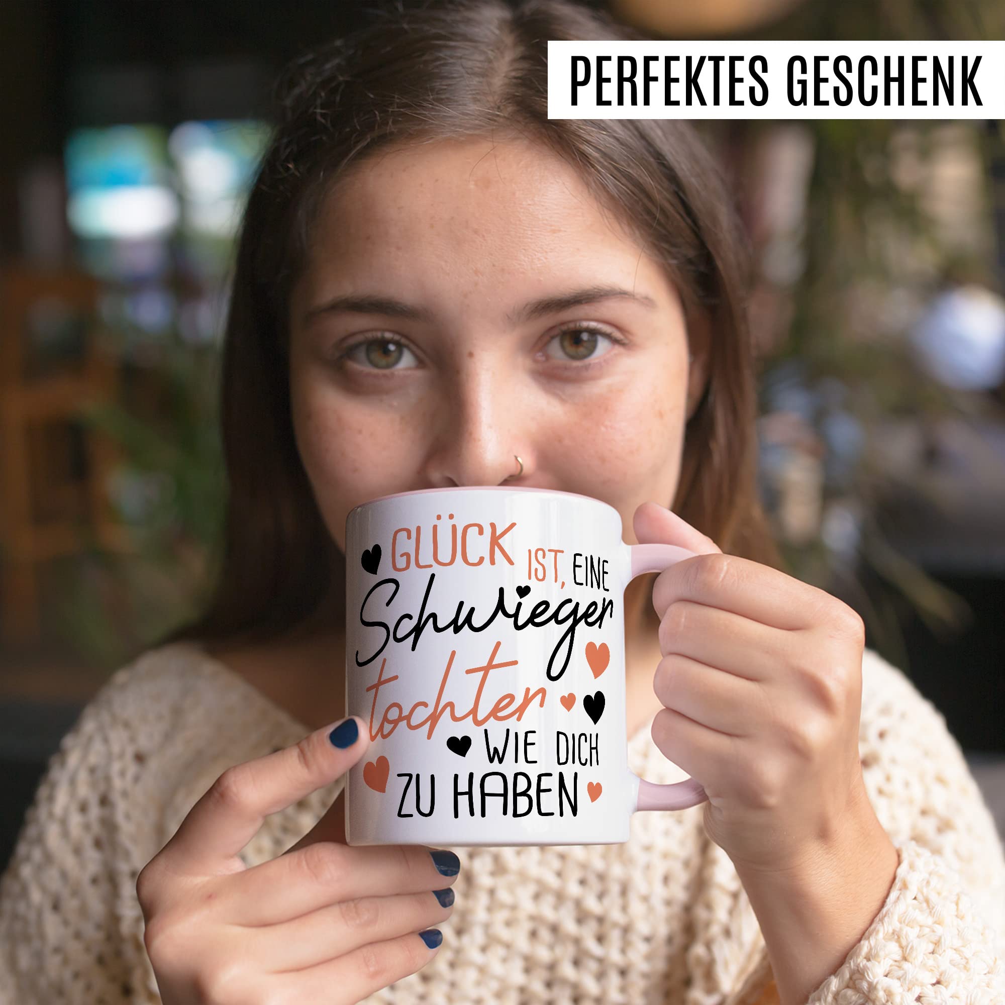 Schwiegertochter Tasse Mit Spruch „Du Bist Meine Tochter Im Herzen“ – Spülmaschinenfest, 330 Ml, Beidseitig Bedruckt