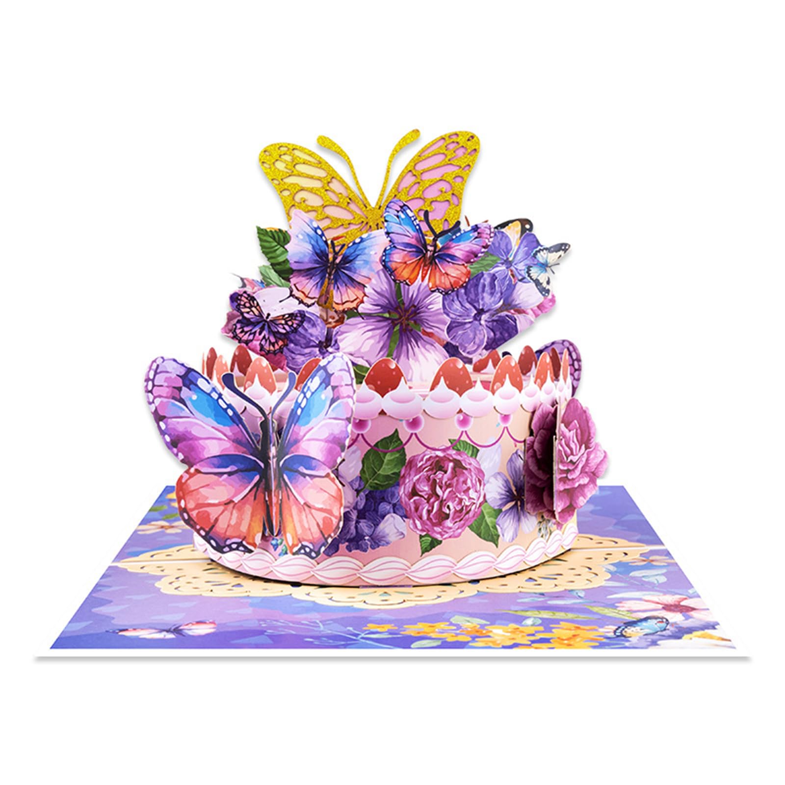 Tsophreniq Cake Popup Greeting Card for Birthday Celebration Party Invitation Paper Card with Writing Space Greeting Cards for Celebration