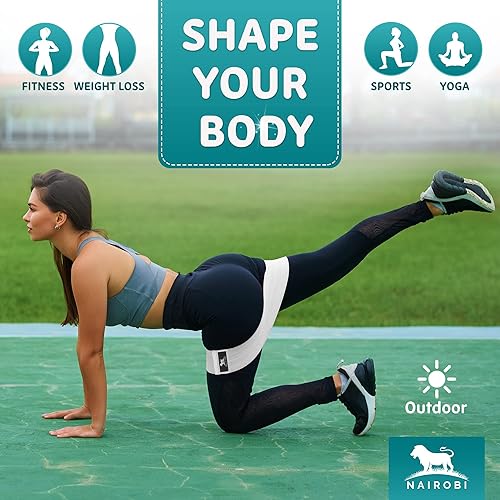 Miniatura 6 de NAIROBI Bandas de resistencia de 3 niveles, bandas de ejercicio premium para entrenamiento corporal, bandas antideslizantes para caderas, piernas y
