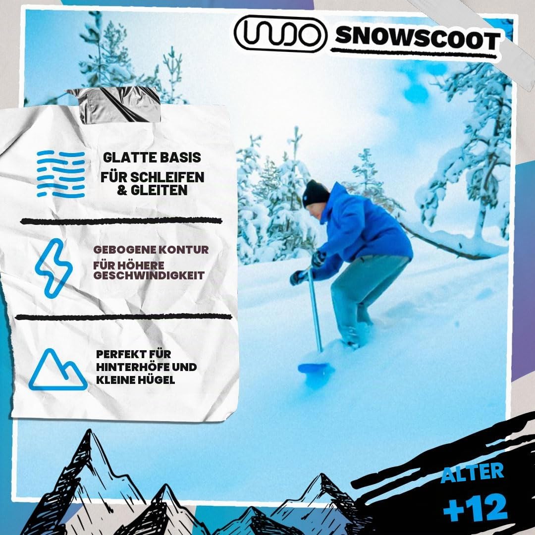 Indo SnowScoot – Ultimativer Schneescooter für Kinder & Erwachsene – Perfekter Hinterhofspaß mit glattem Schleifboden – Ideales Kinder-Schnee-Spielzeug für kleine Hügel