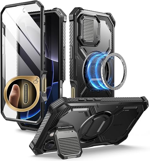 i-Blason Armorbox for iPhone 16 Pro Max Case MagSafe [Camera Control Button Cover] [Camera Cover Stand] [Military Protecti...