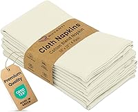 Vista 10 de Ruvanti - Juego de 12 servilletas de tela, servilletas de 45 x 45 centímetros lavables, suaves, duraderas, absorbentes, mezcla de algodón.