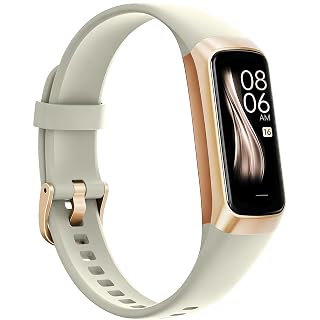 Mckkymi Fitness Tracker Smart Watch, White Blood Pressure & Heart Rate Monitor, Sleep Monitor, IP67 Waterproof, Step Calorie Counter Pedometer