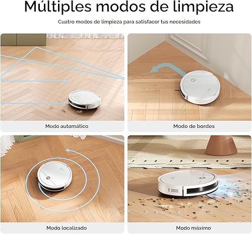 Miniatura 7 de ILIFE V2 Robot aspirador, succión sin enredos, tiempo de ejecución de 120 minutos, aspiradora robótica delgada y autocargable, ideal para pelo de