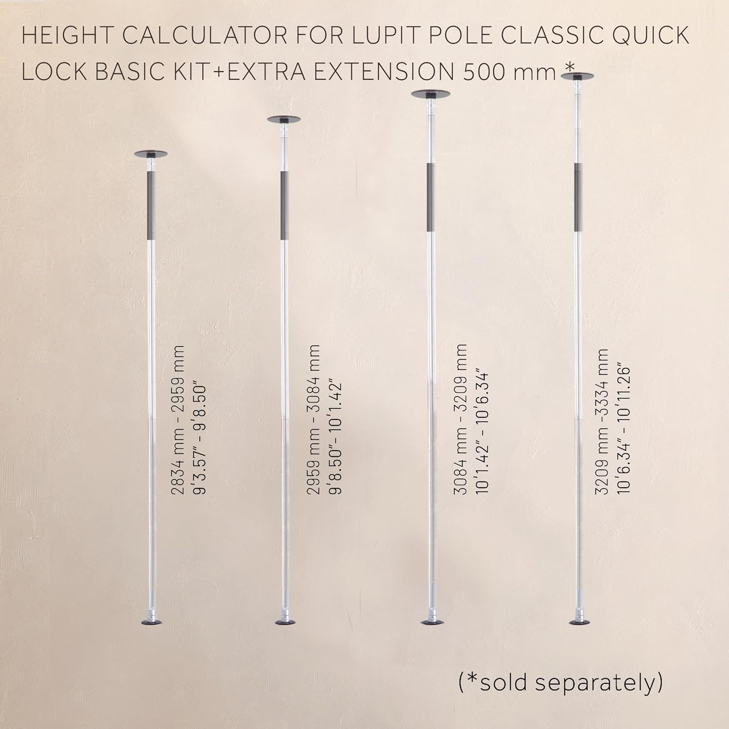 LUPIT Classic G2 Quick Lock - Portable Dance Pole for Home - Spinning & Static Mode - Professional Pole Dancing Pole for Apartment, Club, Party, Pub - Easy Installation - No Drilling