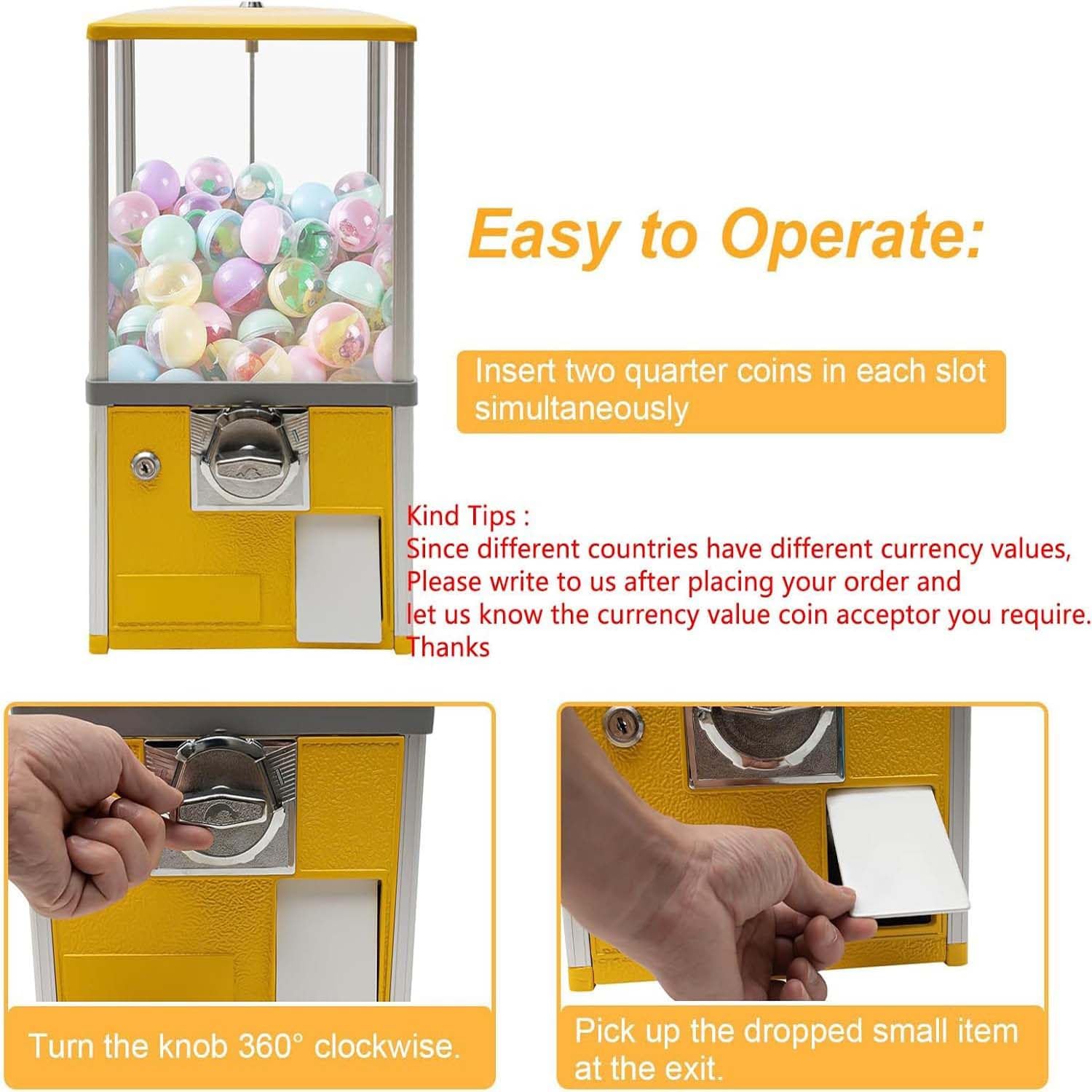 Mini-Automat für Kaugummis Süßigkeiten – Münzbetriebene Kaugummi-Maschine & Süßigkeitenspender – Kompaktes Kapselspielzeug Süßigkeiten-Automat für Zuhause, Party, Arcade – Geschenk für Kinder