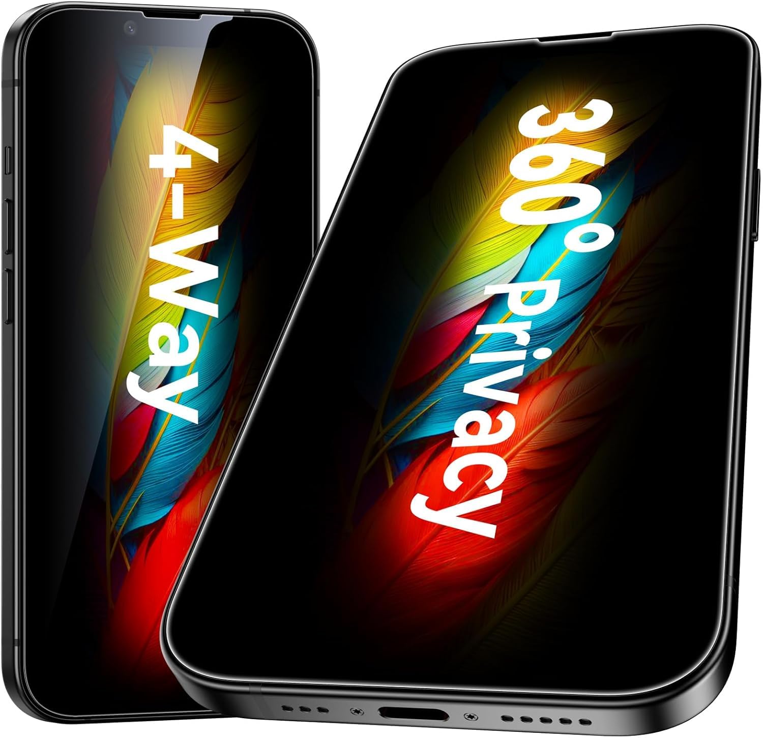 JGD PRODUCTS Anti-Spy 4-Way 360° True Privacy Tempered Glass Militry-Grade Protector for iPhone 13, iPhone 13 Pro,Case Friendly, 9H Hardness, Easy Installation-image-34