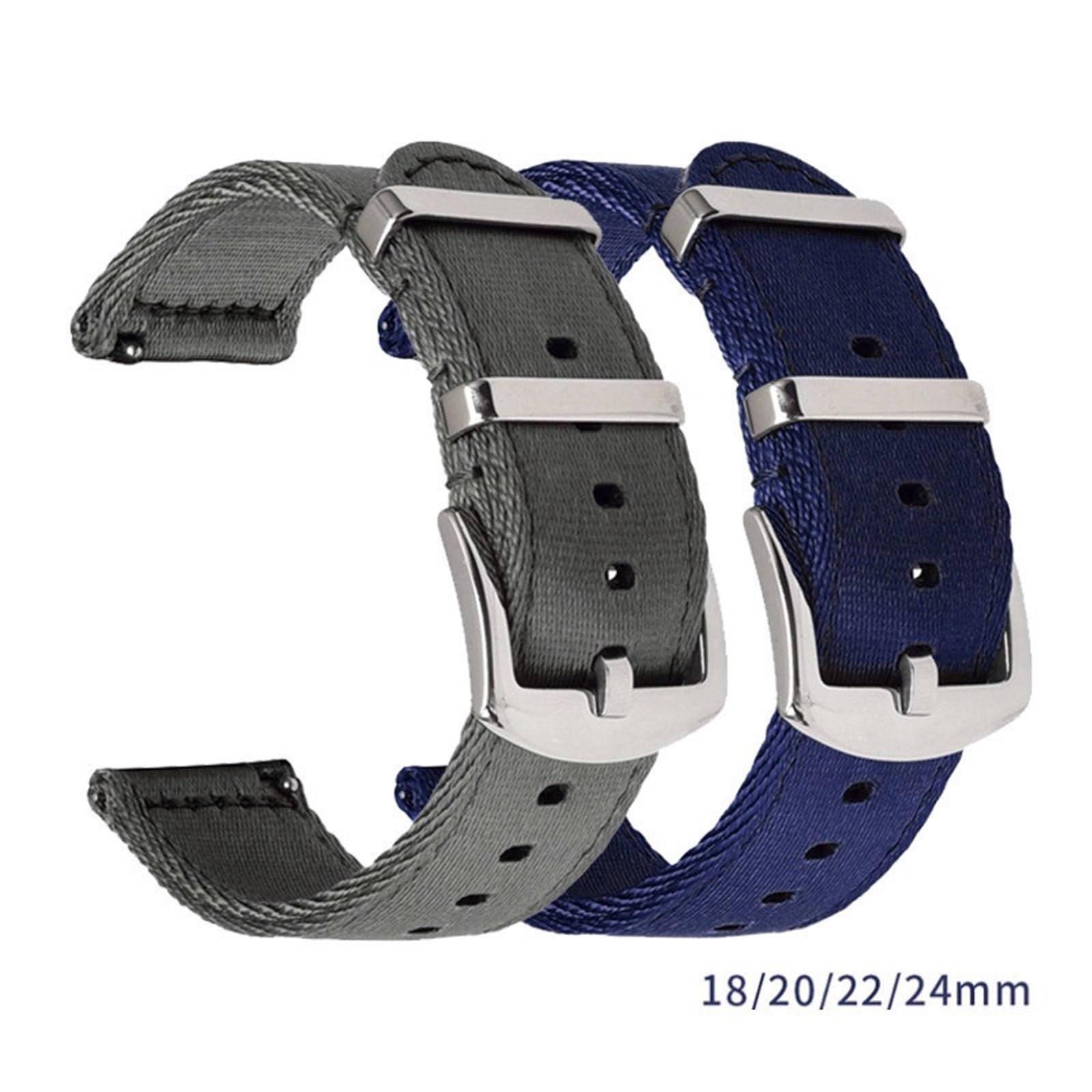 HABITZ Bracelet en Nylon Durable Zulu Band 18 mm 20 mm 22 mm 24 mm Compatible for Samsung Galaxy Watch Active2 S2 S3 Huawei GT 2 Amazfit Bracelet en Toile (Color : Royal Blue, Size : 22mm)