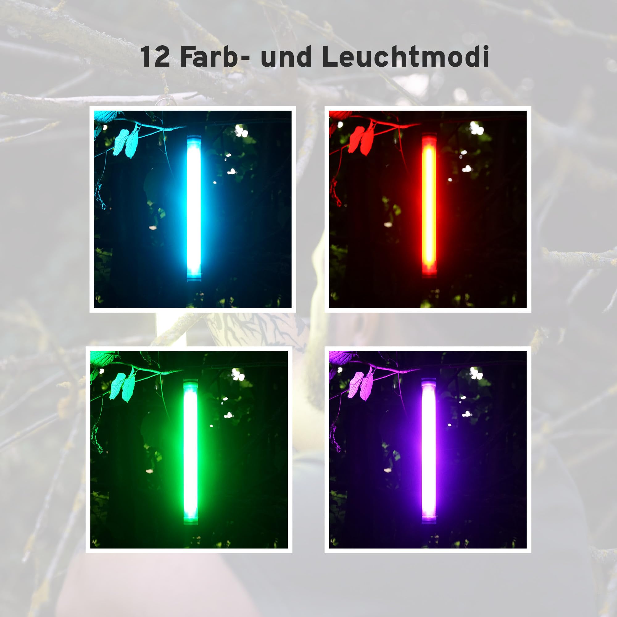 CAMPWERK LED-Camping-Lampe RGB mit Powerbank IP68, Outdoorlampe, multifunktionale Campinglampe, Aufladbar, Helles Licht