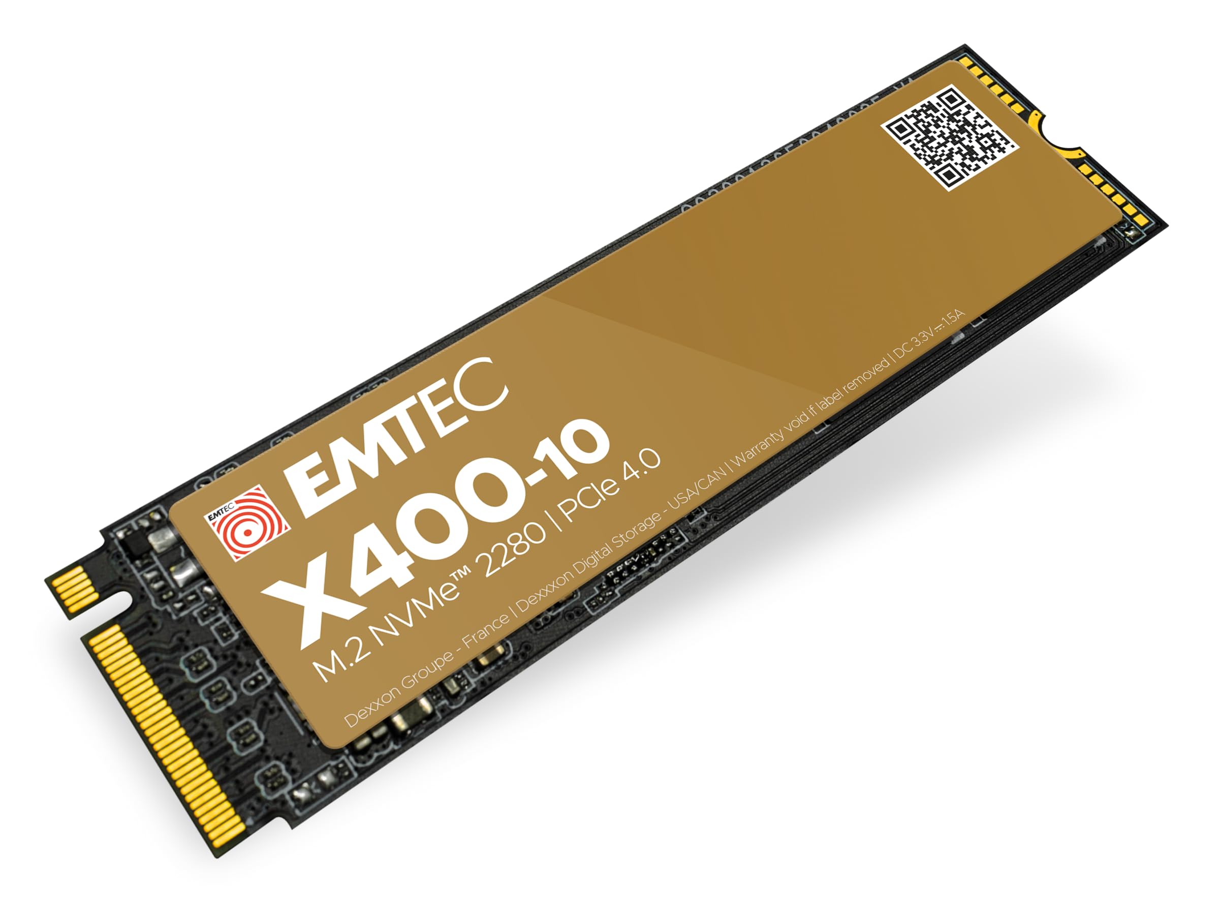 Emtec - Disque SSD Interne Collection X400-10 Power Pro M.2 2280 NVMe - 4To, 4TB - ECSSD4TX410 - PCIe Gen4x4-3D NAND - Idéal pour PlayStation PS5, Gamer, Jeux Vidéo