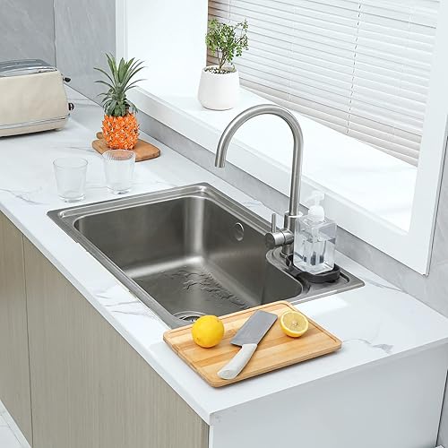 Vista 282 de Jaboneras de baño de silicona con boquilla de drenaje, organizador de fregadero de baño y cocina, soporte para esponja, bandeja de jabón para Gris