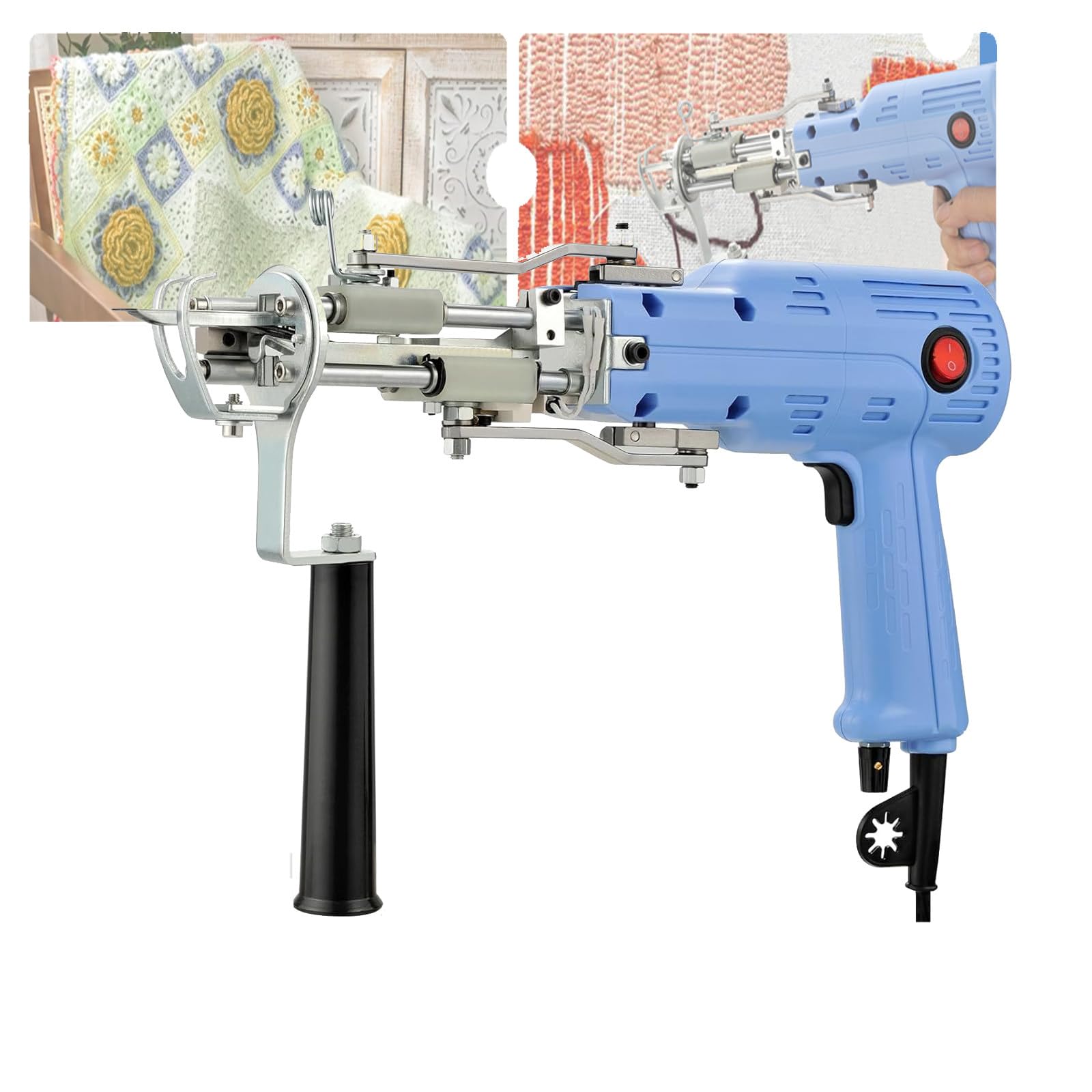 Decespugliatore per tappeti, macchina per tufting manuale, kit per tappeti 2 in 1 per tappeti fatti a mano e taglio a velocità regolabile per amanti del fai da te