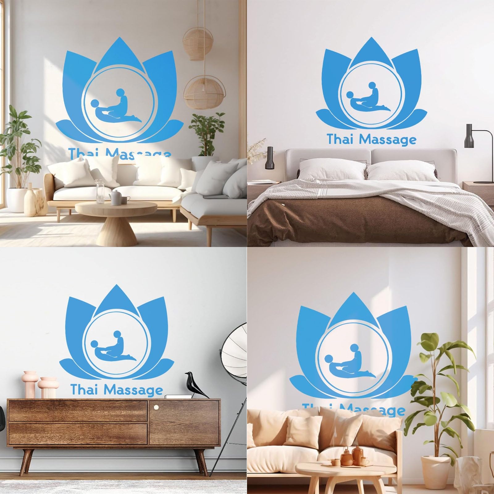 Thai Massage Wall Decals Beauty Salon Shop Window Decor Art Mural Wall Stickers Home Decoration Accessories for Woman Room Small - Image 2