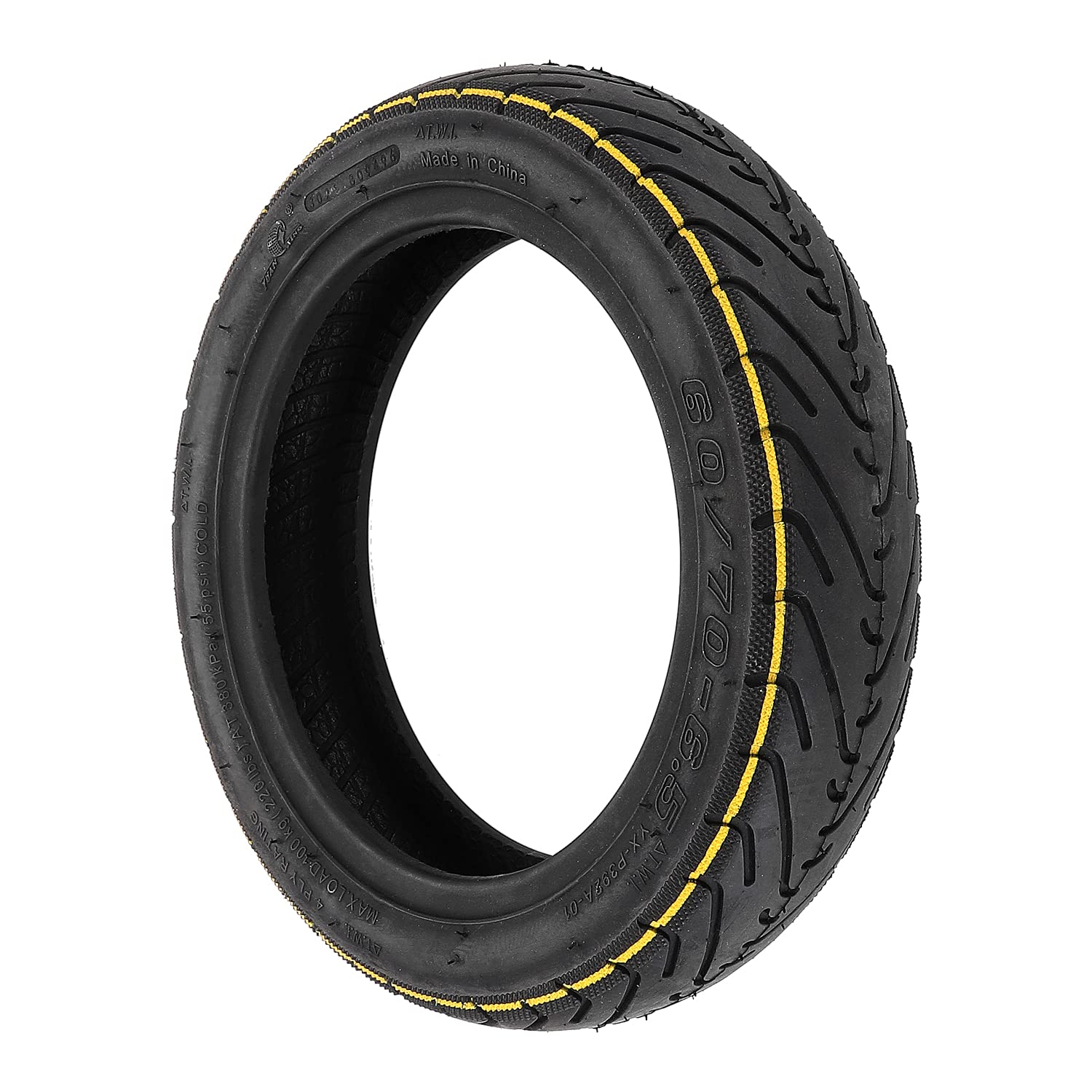 60/70-6,5 Pneu Tubeless avec Valve pour Segway Ninebot Max G30 / G30E / G30LP, pour Xiaomi 5/5 Pro/5 Max Trottinettes électriques, 10 Pouce Pneu Sous Vide (2 Pièces)