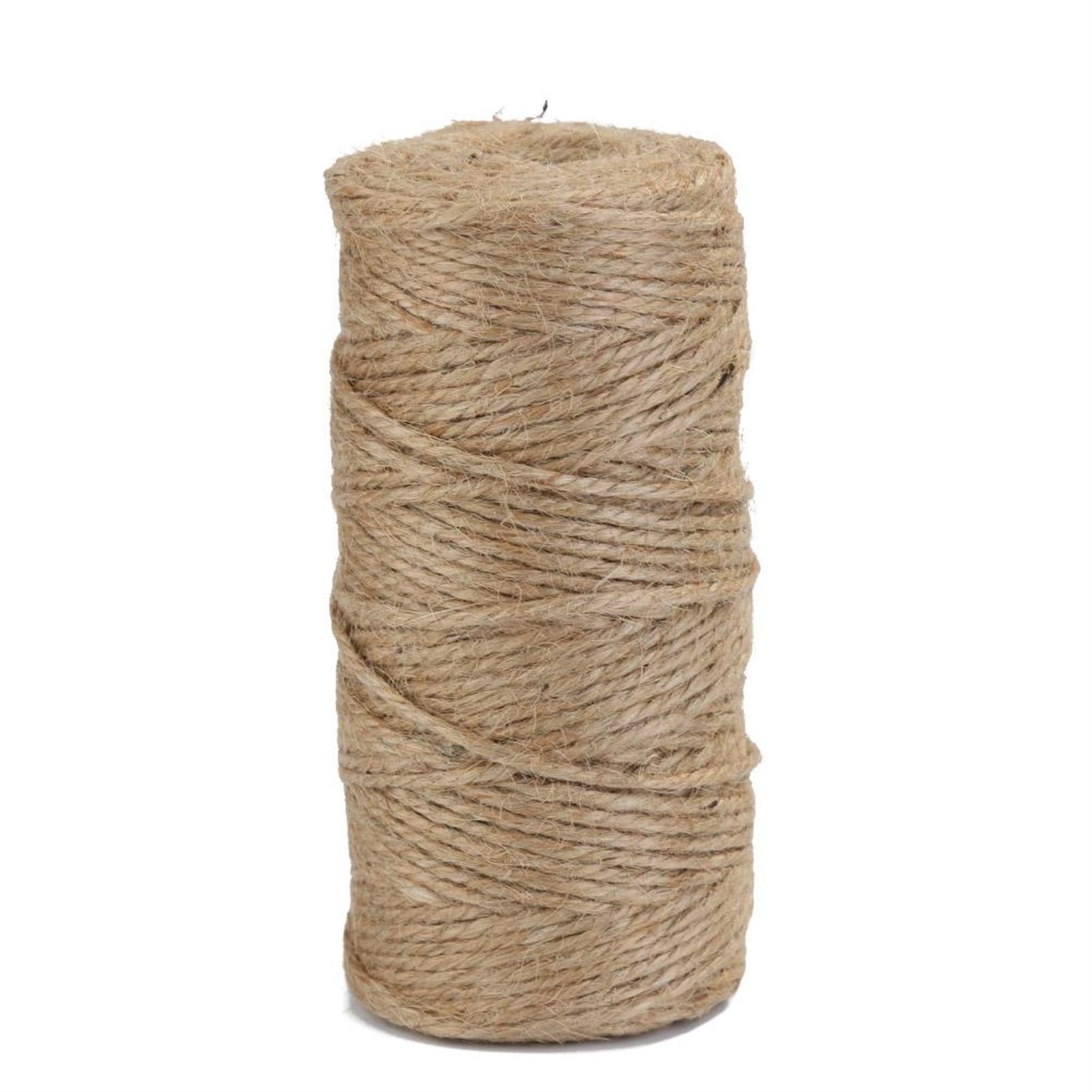 Zkenshan-Natural Jute Twine 100m/roll Hemp Rope Jute Twine Burlap String Wrapping Cords Thread, Natural Jute Fiber