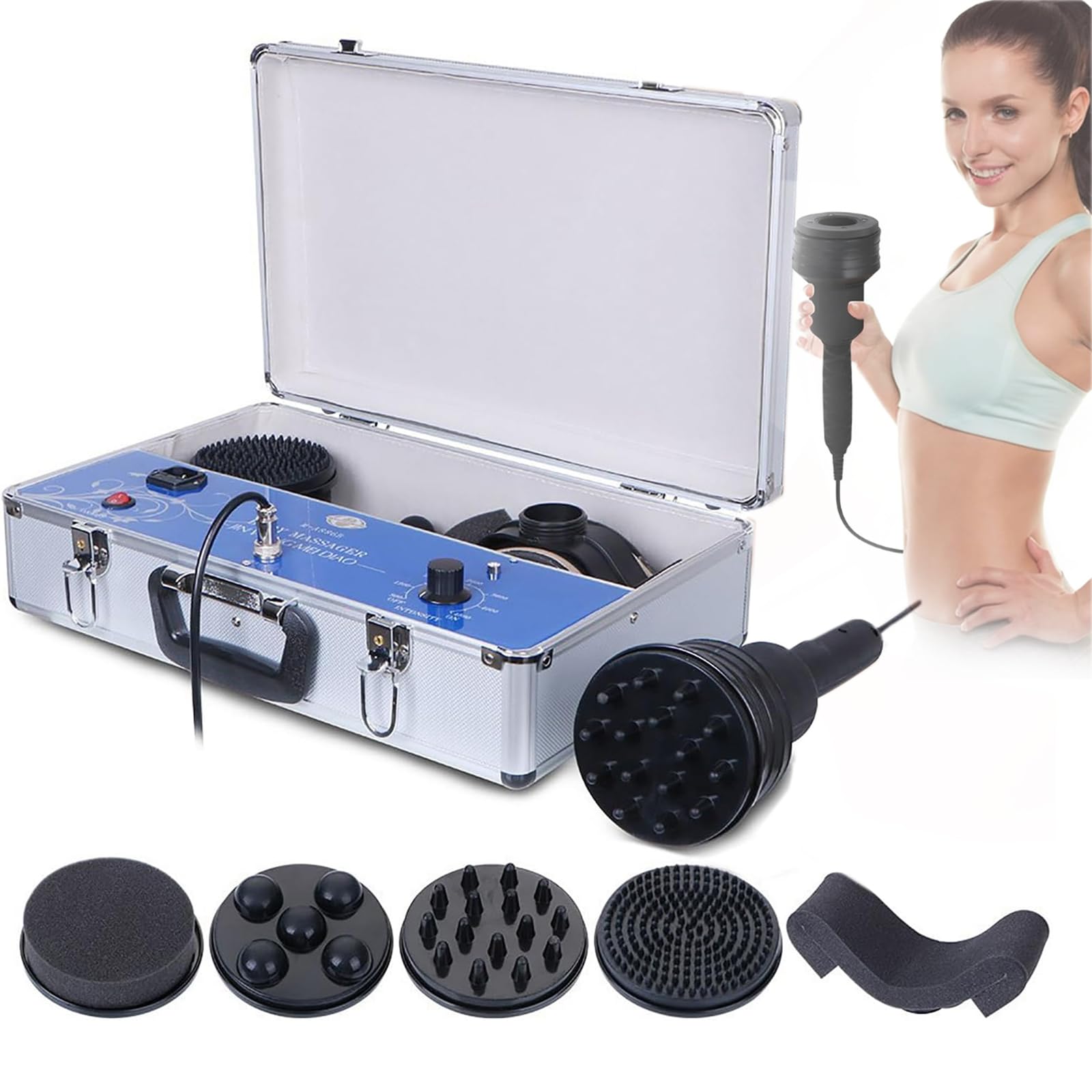 Wsexyy High Frequency G5 Cellulite Vibration Fat Burner Machine, Vibrating Massage Slimming Machine with 5 Massager Heads, Cellulite Remove Deep Tissue Massage for Body Shaping, Pain Relief