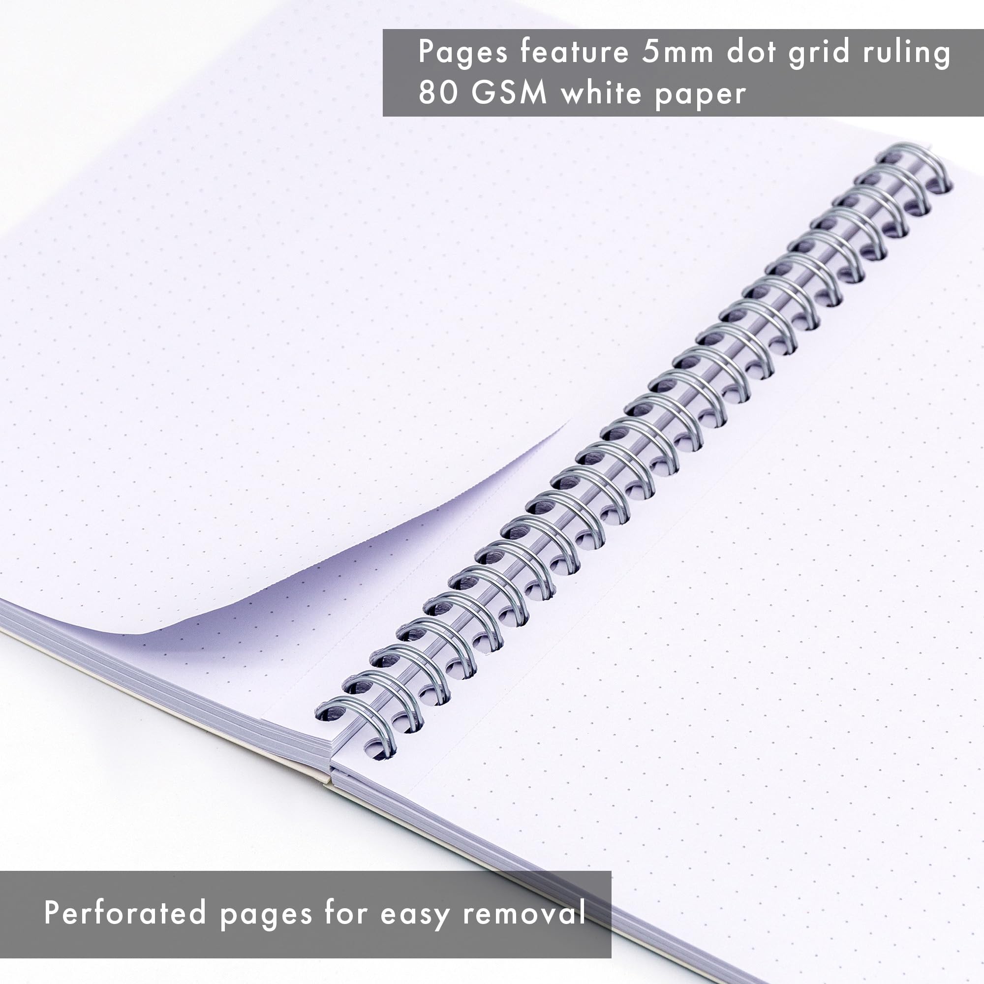 Pukka Pad, A5 Gepunktetes Metallisches Jotta Buch für Graphing, Kunst, Bullet Journaling – 30er Pack – 21 x 14,8 cm – Drahtgebundenes Notizbuch mit 80 g/m² Papier – 4-Loch-Ränder und Perforation – 200