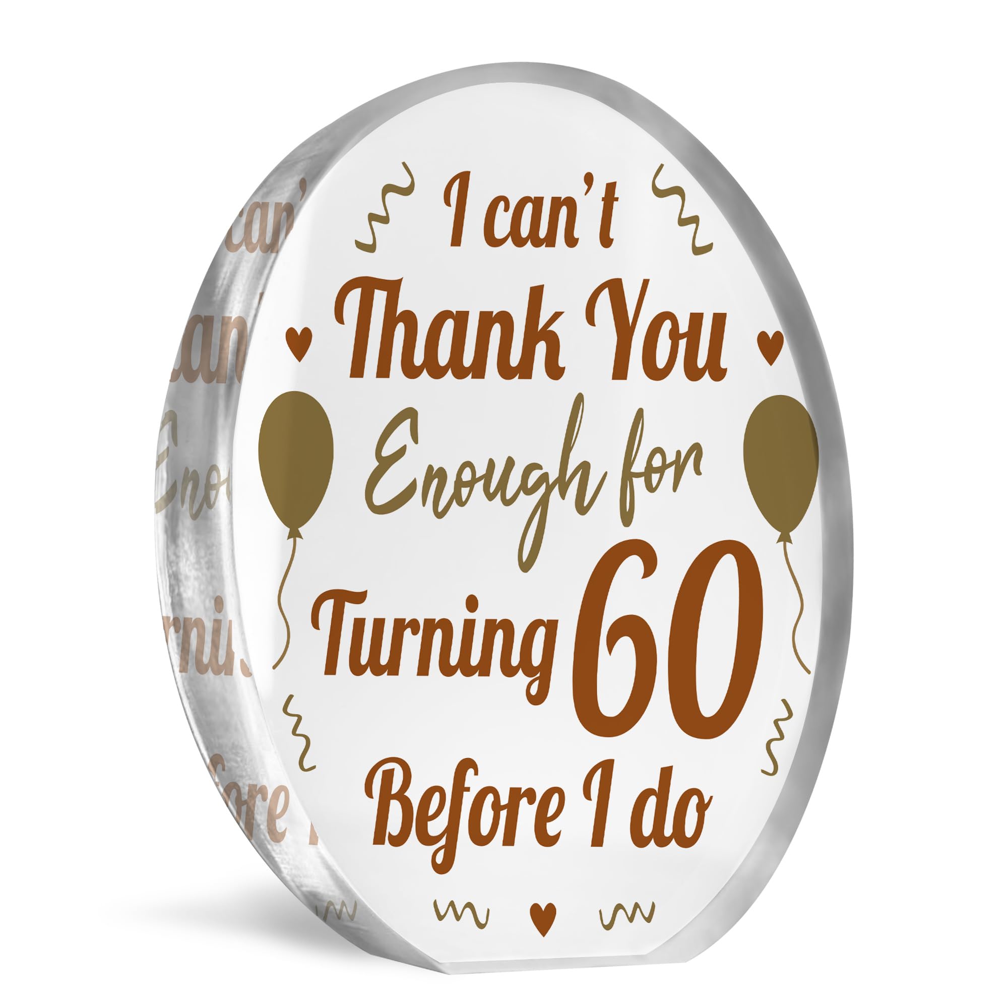 Red Ocean Funny 60th Birthday Acrylic Plaque Present For Men Women, 60th Birthday Gift For Friend Family Sister Brother Colleague, Sixty Years Gift, Joke Birthday Gifts