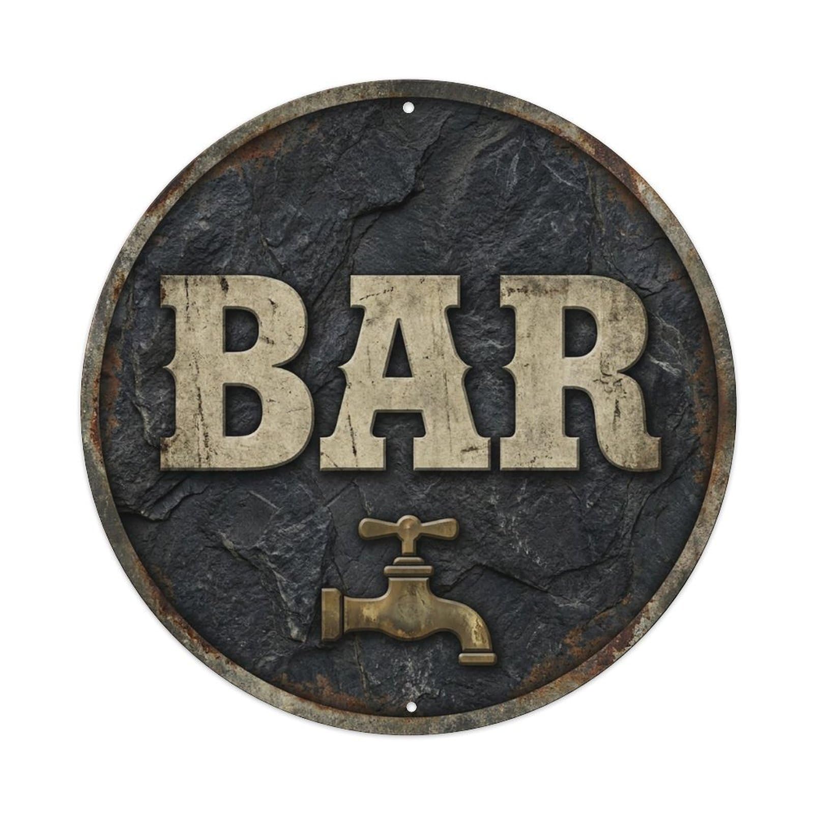 Vintage Beer BAR Basalt Rock Retro for Pub Vintage Metal Tin Sign Plaque Wall Decor for Cafe, Club Bar, Office, Garden Metal Poster 8x8Inch
