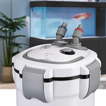 Aquatop Forza Premium Canister Filter 295 GPH Flow Rate Ideal for 60-90 Gallon Tanks 7W for Crystal Clear Water Includes Filter Media