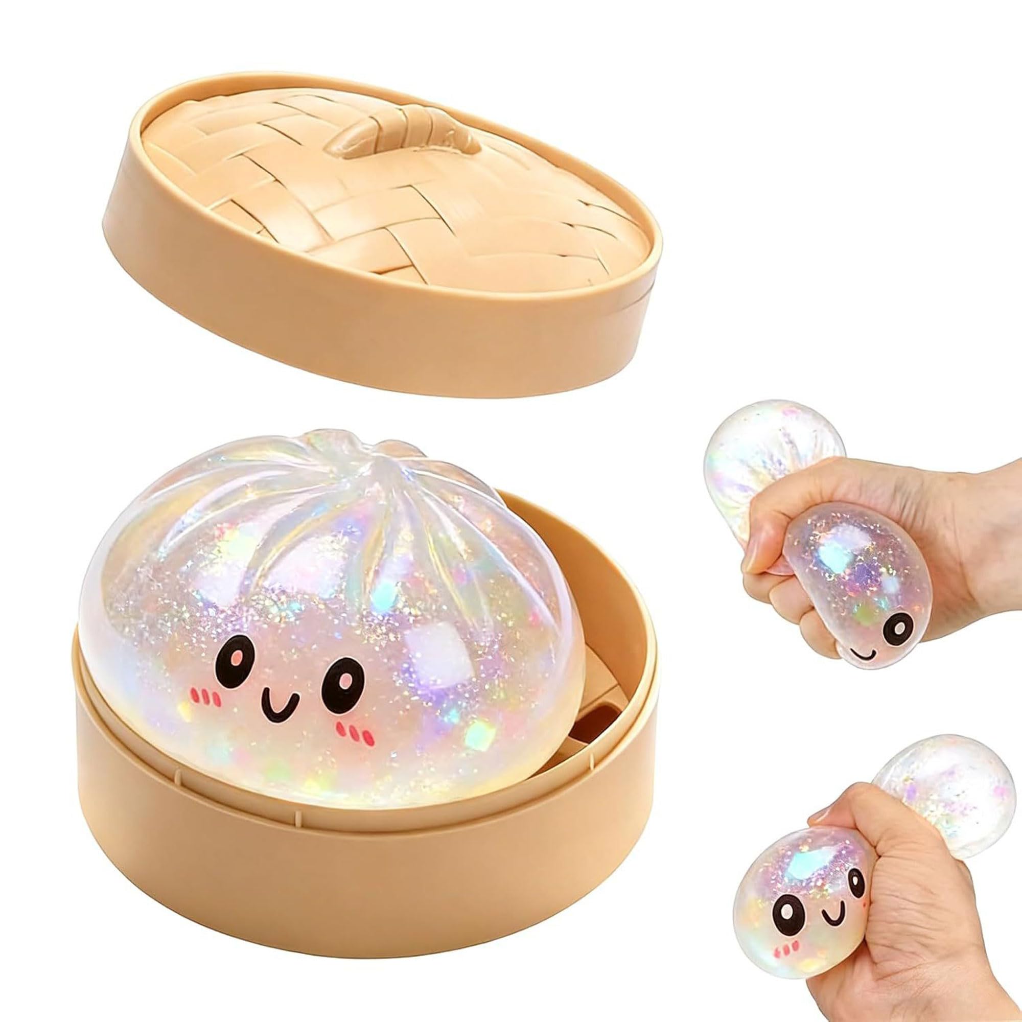 Giant Dumpling Squishys, Squishys Dumpling Toy, Stress Relief Bao Bun S-quishy Squeeze Toy , Sensory Stress Ball Squeeze Toys for Relaxation Boys Girls Adults Home Office Classroom (B)