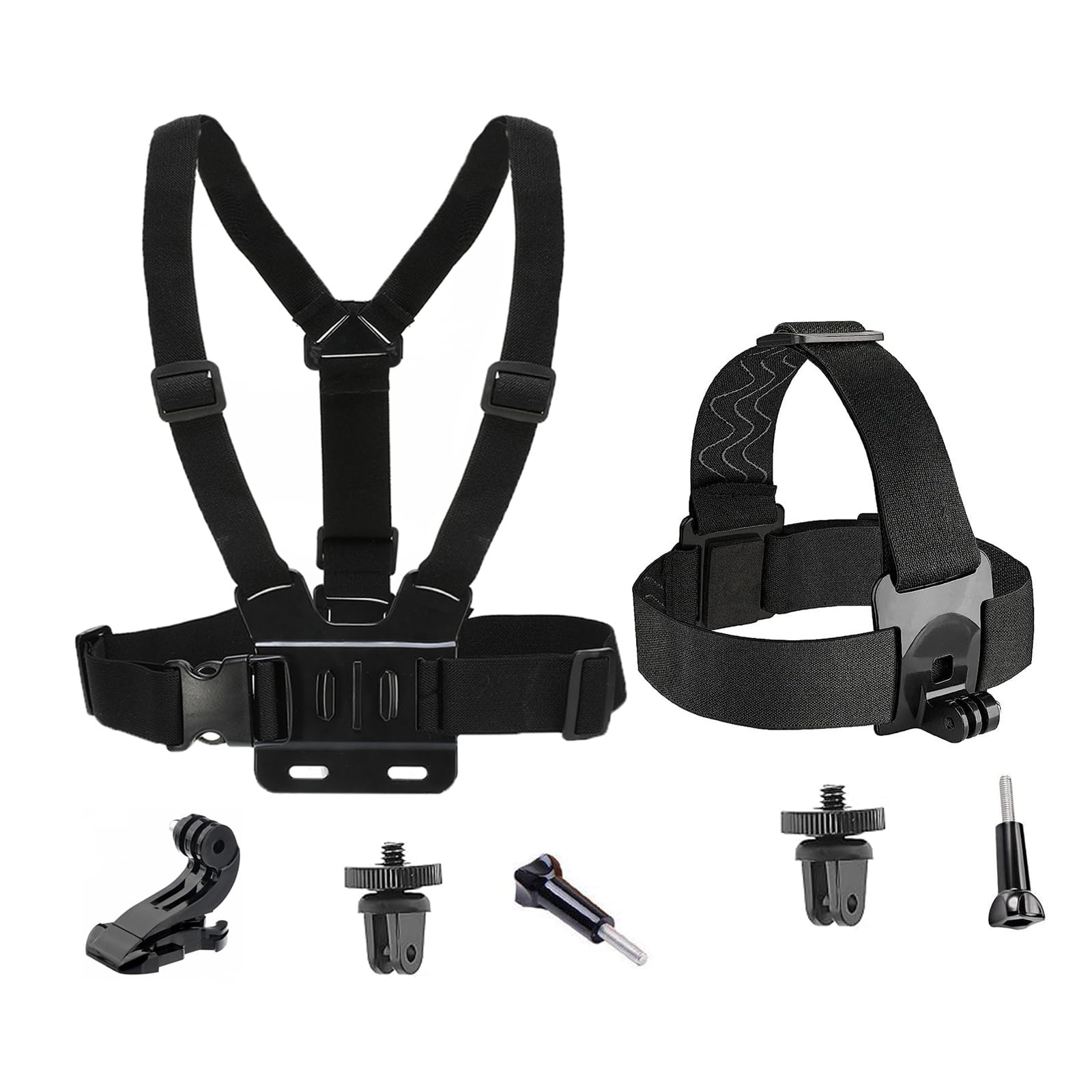 2in1 Action Camera Chest + Head Strap Mount for Insta 360 X5 X4 X3 X2 X ACE Pro ONE RS R GO 2 3, Hat Headband Belt for GoPro Hero 13 12 11 10, Fusion Max, DJI Osmo Action, AKASO,Apexcam, Surfola