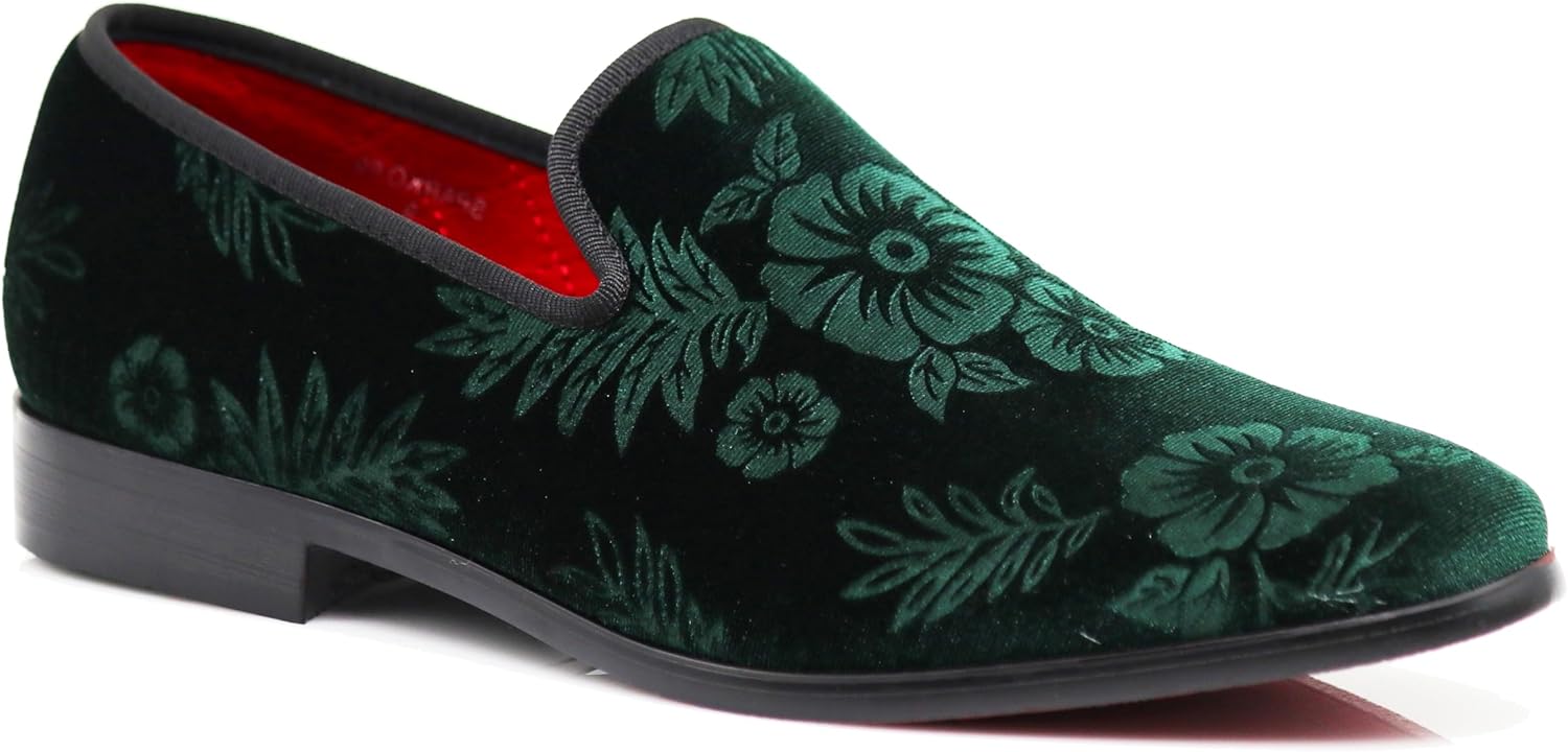 Men's Vintage Velvet Flower Designer Dress Loafers UK Ubuy