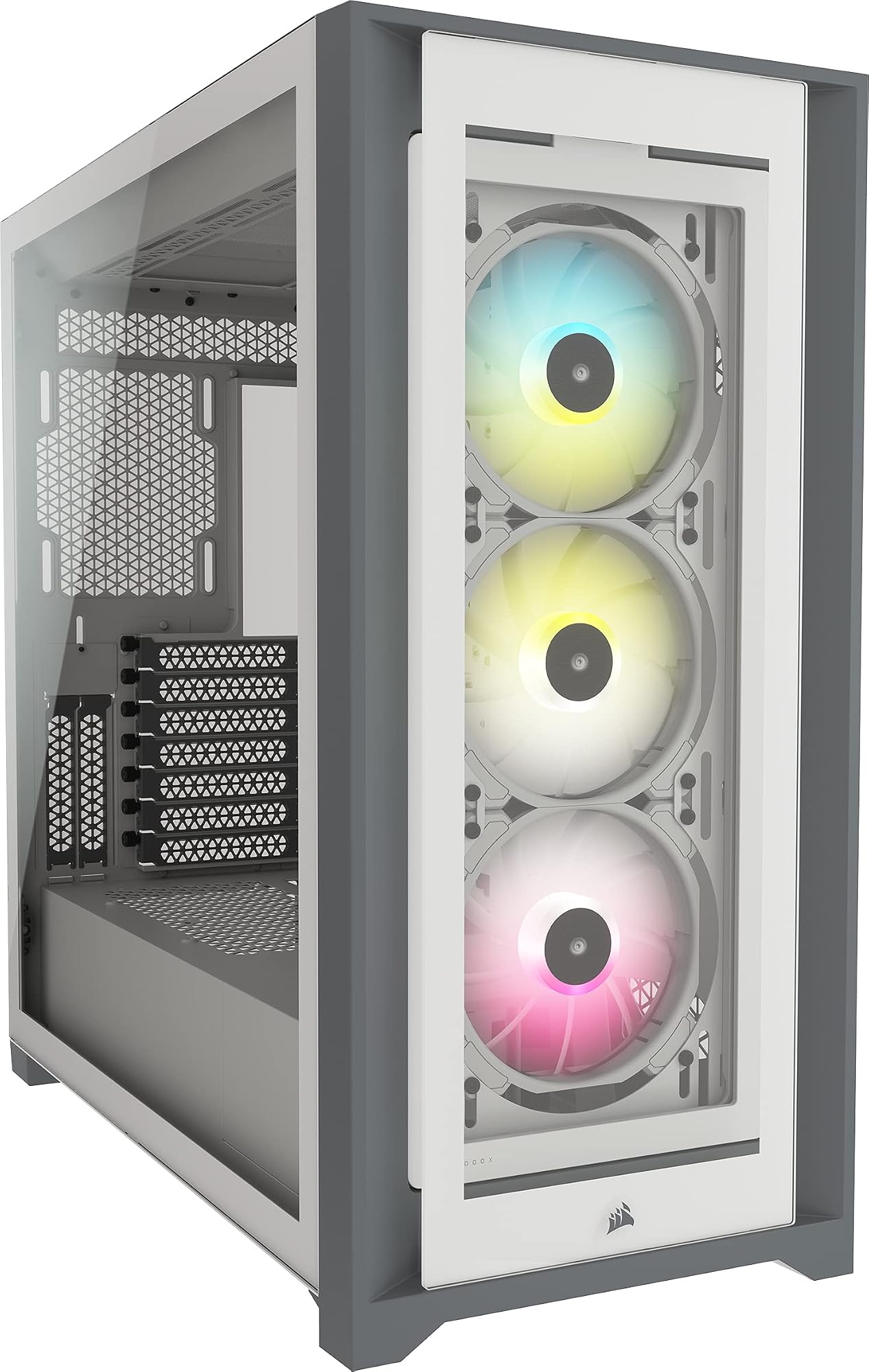 Corsair iCUE 5000X RGB Tempered Glass Mid-Tower ATX PC Smart Case, White: image 1 of 8