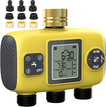 Garden Watering Timer 3 Outlets Drip Irrigation Timer for Lawn Hose Timer