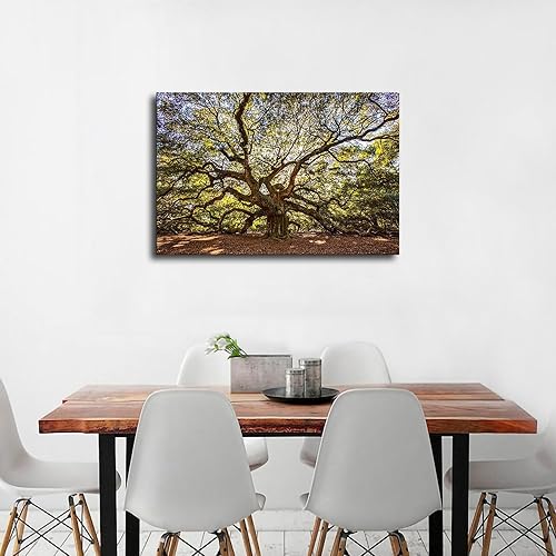 Miniatura 2 de Norhi Póster de Angel Oak Tree de Charleston de Carolina del Sur, para sala de estar, moderno, decoración de dormitorio familiar (24 x 36 pulgadas,