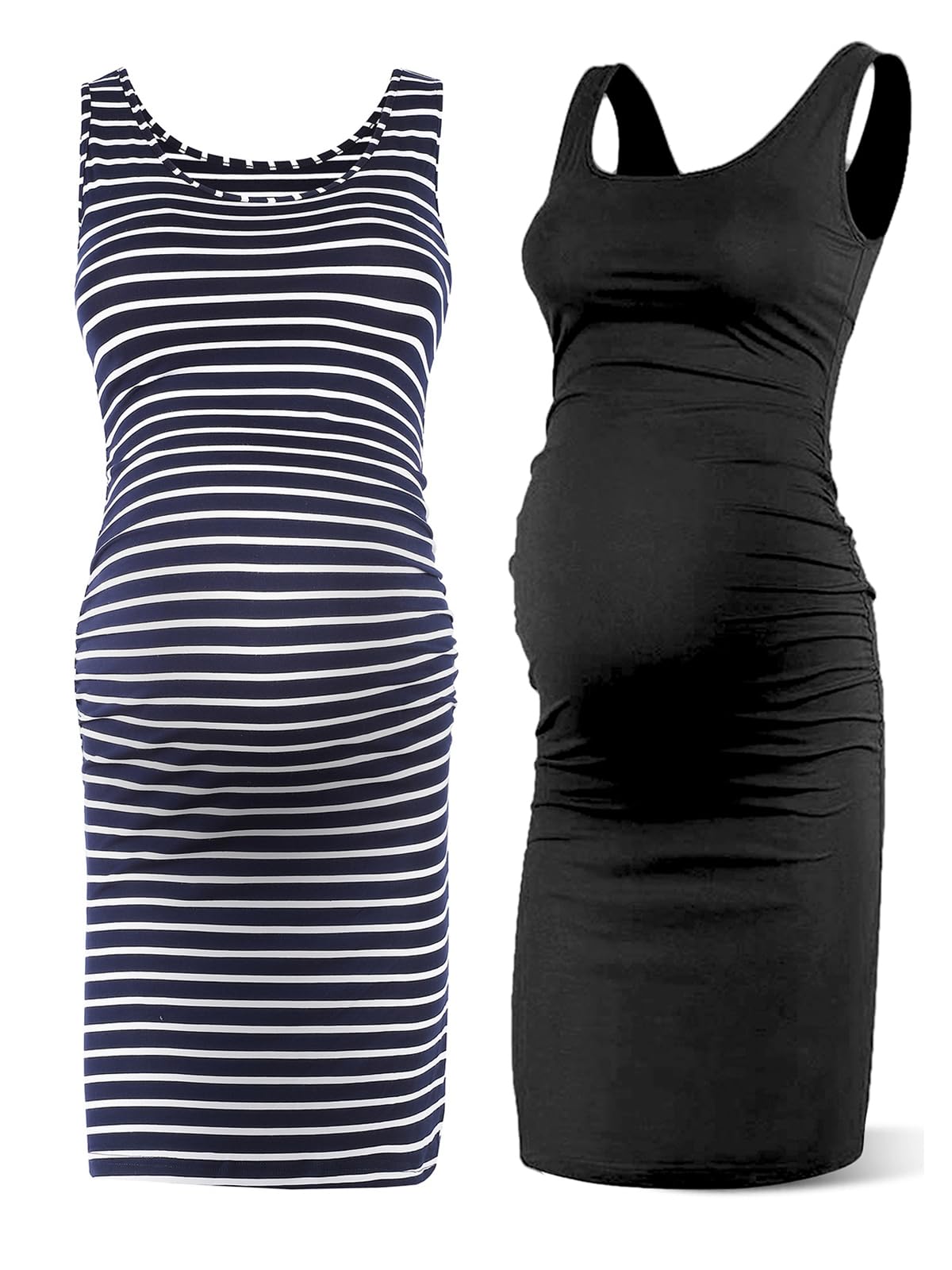 Rnxrbb2XL Women Summer Sleeveless Maternity Dress Pregnancy Tank Scoop Neck Mama Clothes Casual Bodycon Clothing