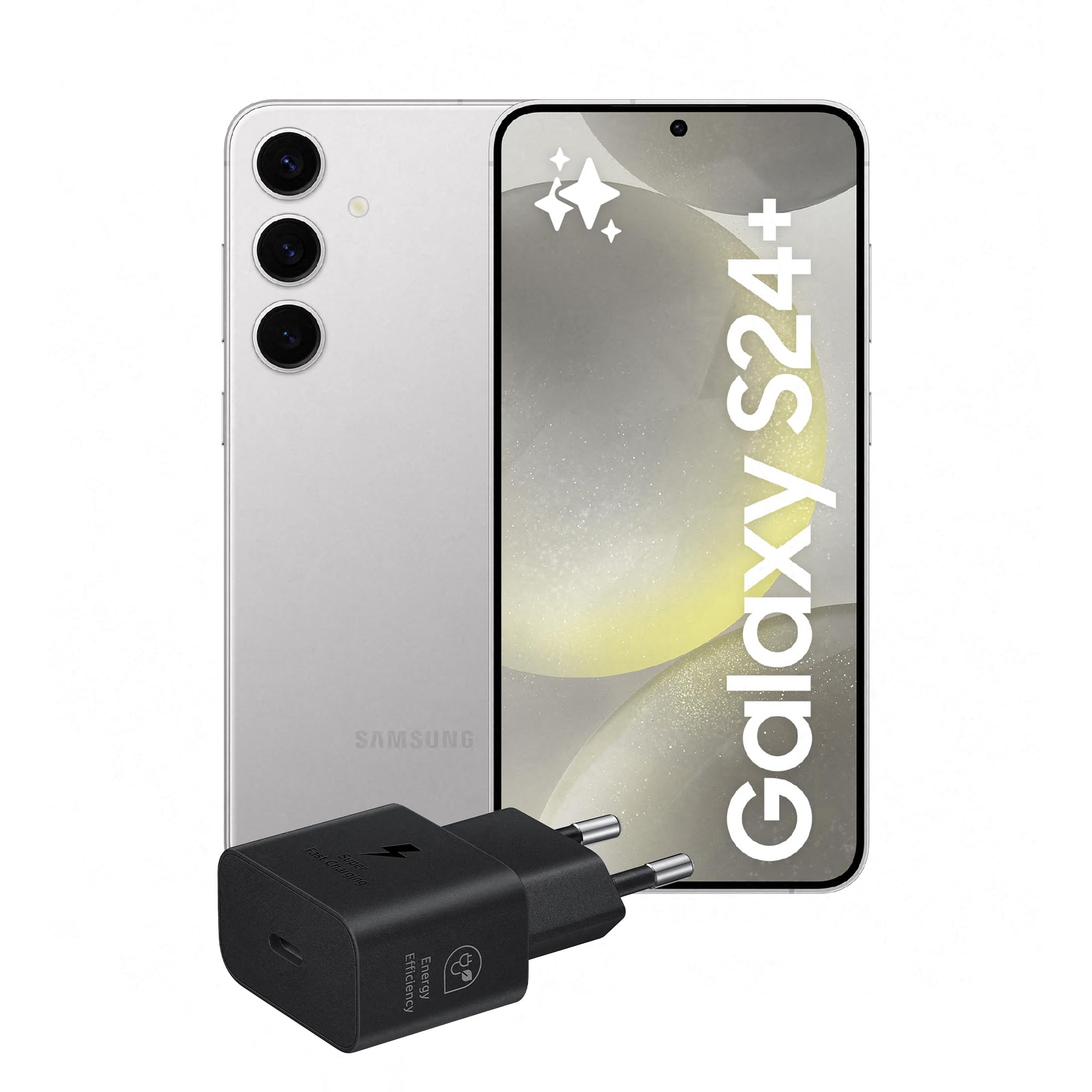 Samsung Galaxy S24+ Smartphone AI, Caricatore incluso, Display 6.7'' QHD+ Dynamic AMOLED 2X, Fotocamera 50MP, RAM 12GB, 512GB, 4.900 mAh, Marble Gray [Versione italiana]