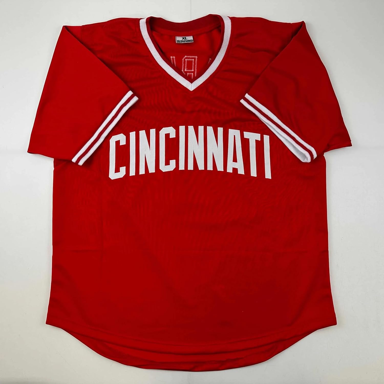 Facsimile Autographed Barry Larkin Cincinnati Red Reprint Laser Auto Baseball Jersey Size Men's XL - Image 3