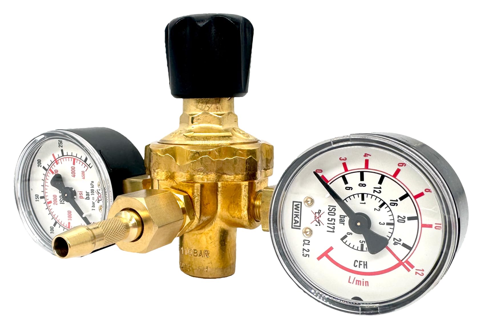 Druckminderer Schutzgas-Einwegflaschen 2 Manometer 1/4" Abgang (Druckregler, Schutzgasregler)
