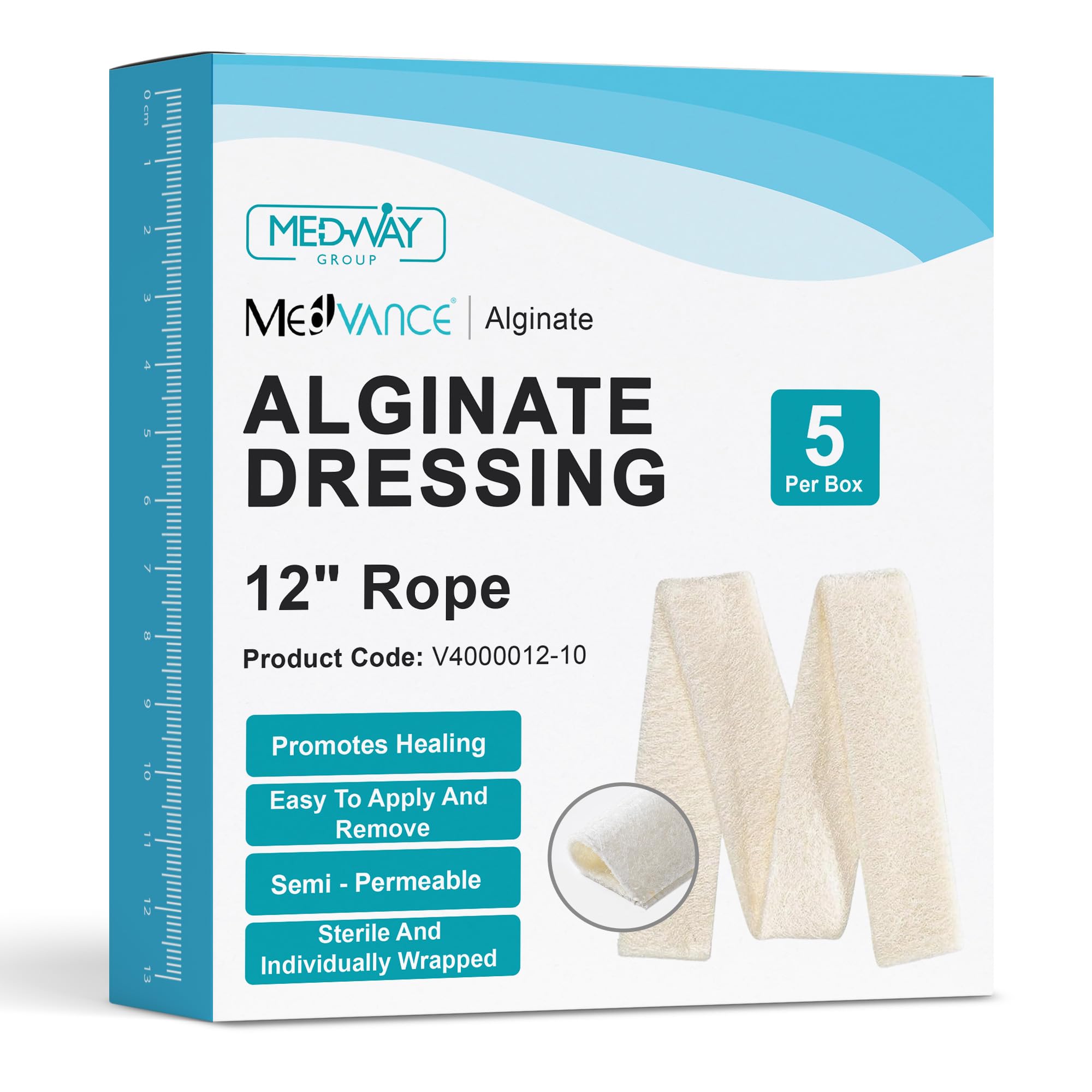 CuraVance Antibacterial Alginate Dressing with Silver, 4.25"x4.25" Box of 5 — Amazon image 12