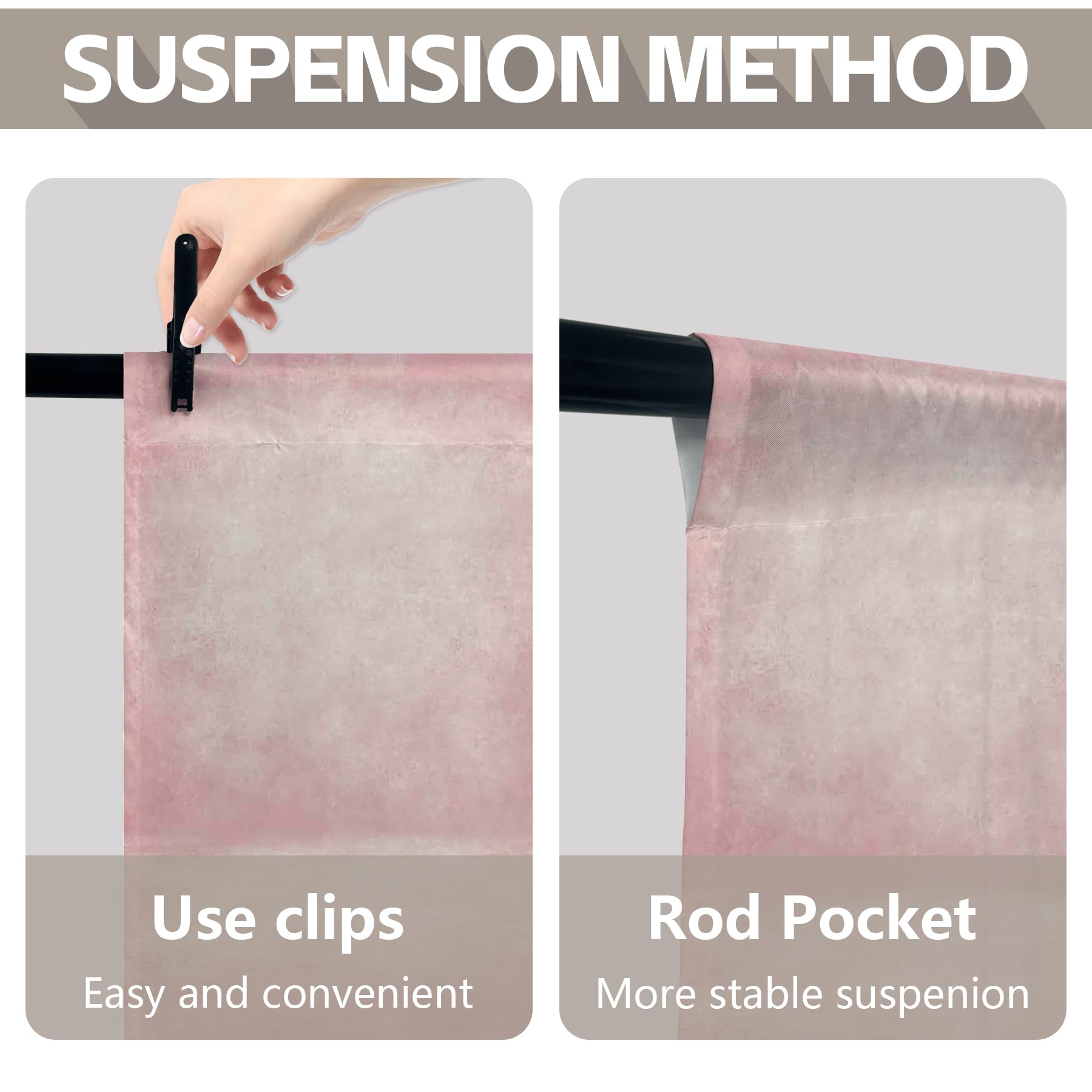 ZTHMOE 5x7ft Fabric Blue Abstract Texture Photography Backdrop (No Stand No Clips) Portrait Photoshoot Background Adult Newborn Child Headshot Photo Studio Props Booth Rod Pocket On Top: 6'x8' Pink