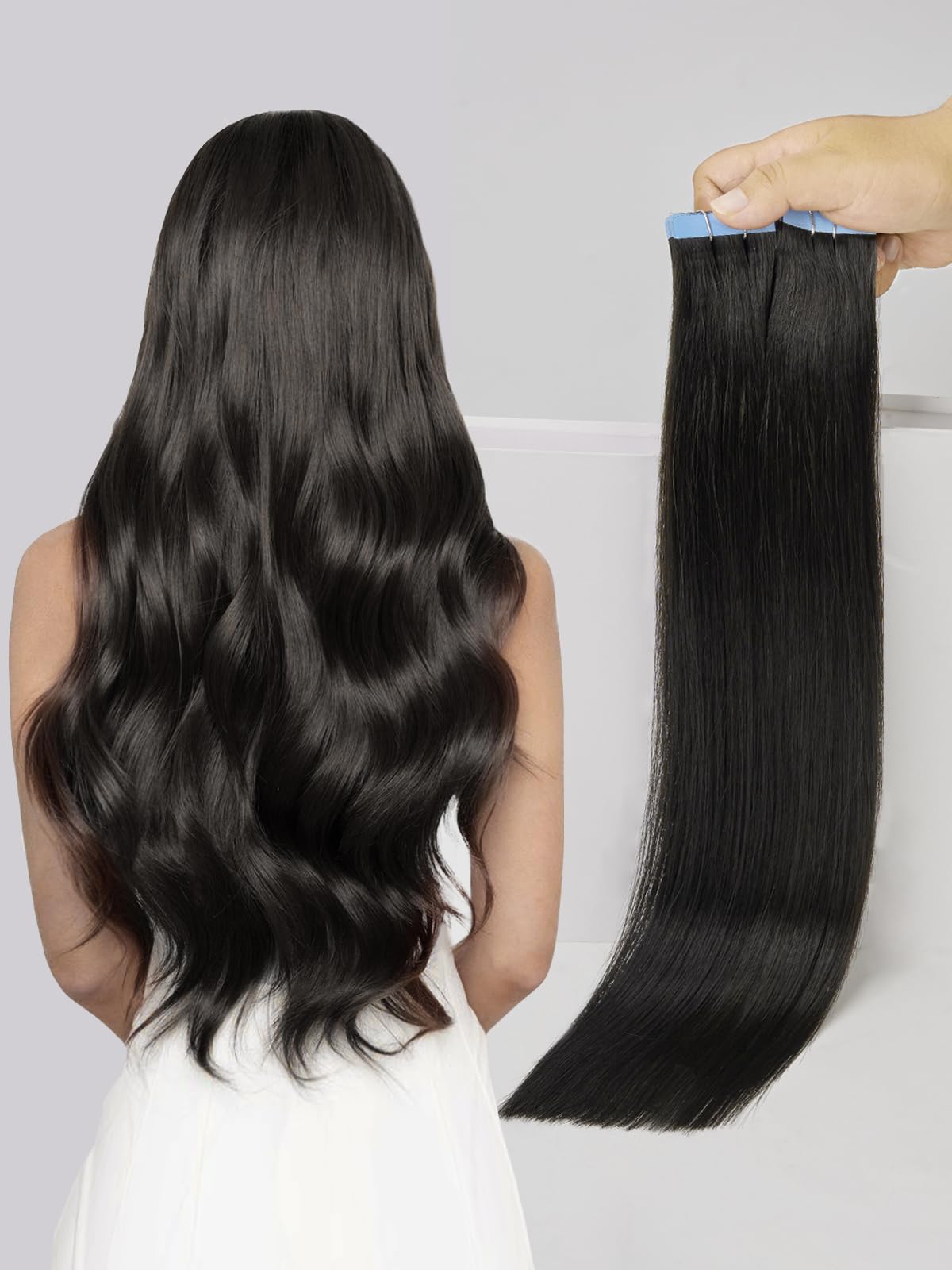 Amazon.com : LOVELINE Tape in Hair Extensions Human Hair, Natural