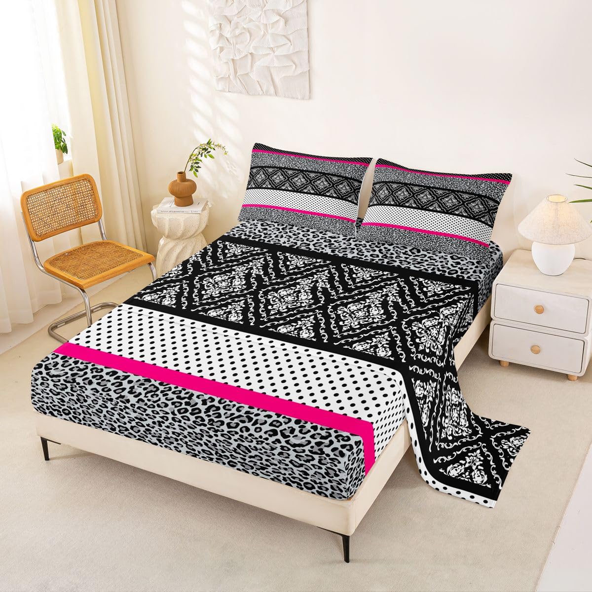 Loussiesd Set di lenzuola jacquard king size bambini ragazzi ragazze