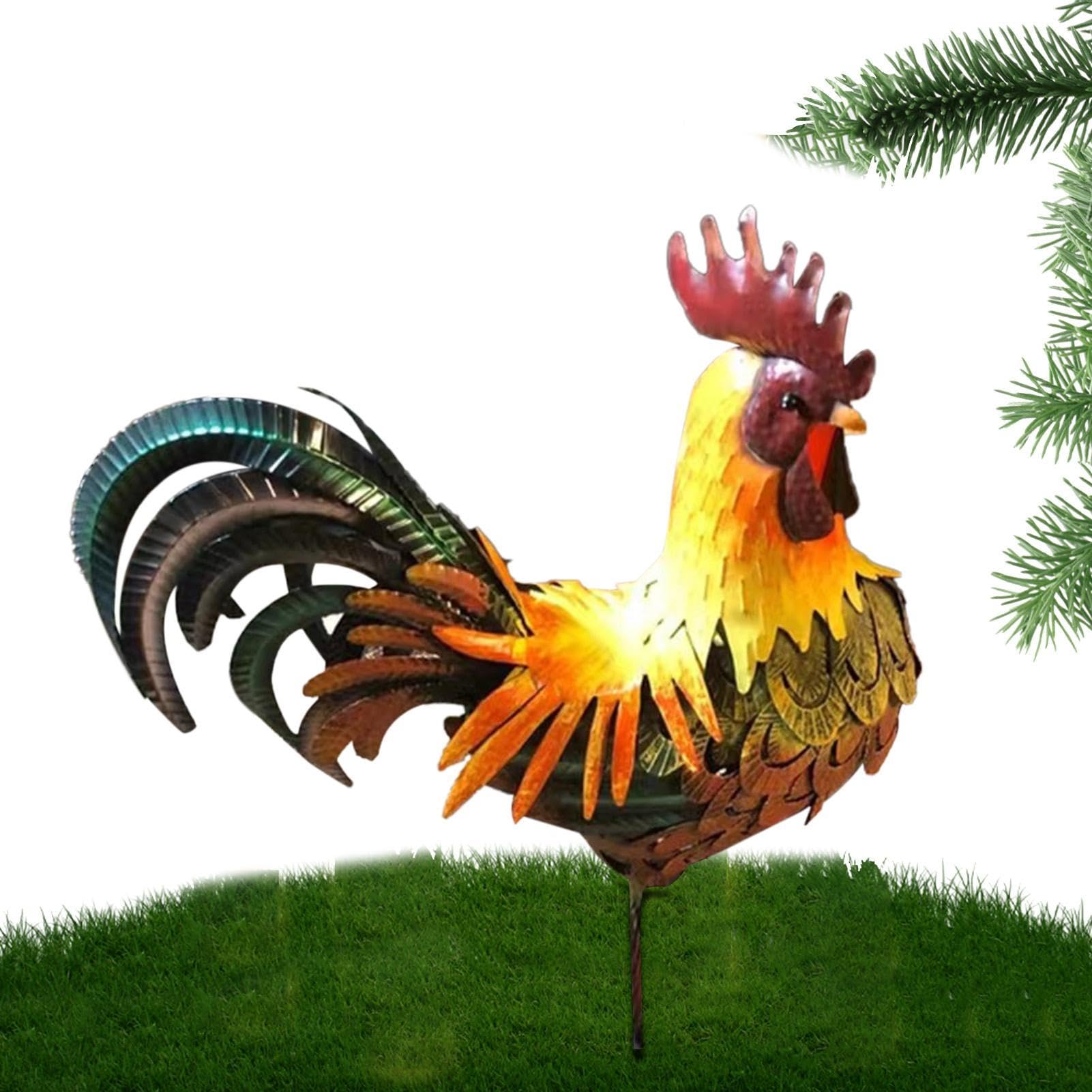 Statue de Coq en Fer Teksome pour Décoration Extérieure de Jardin