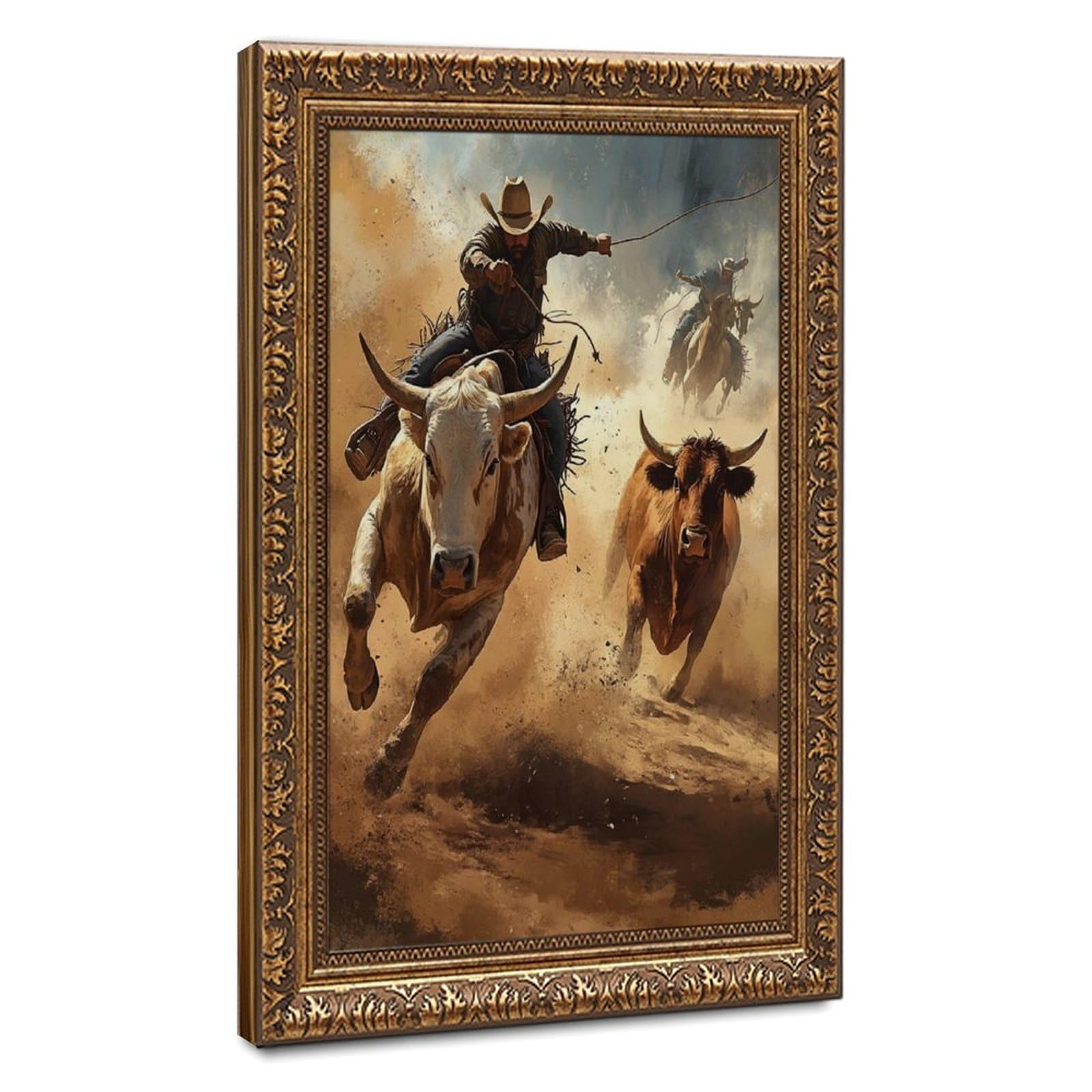 Arizona Rodeo Art, Western Cowboy Canvas Poster for Dorm Room Decor Gift