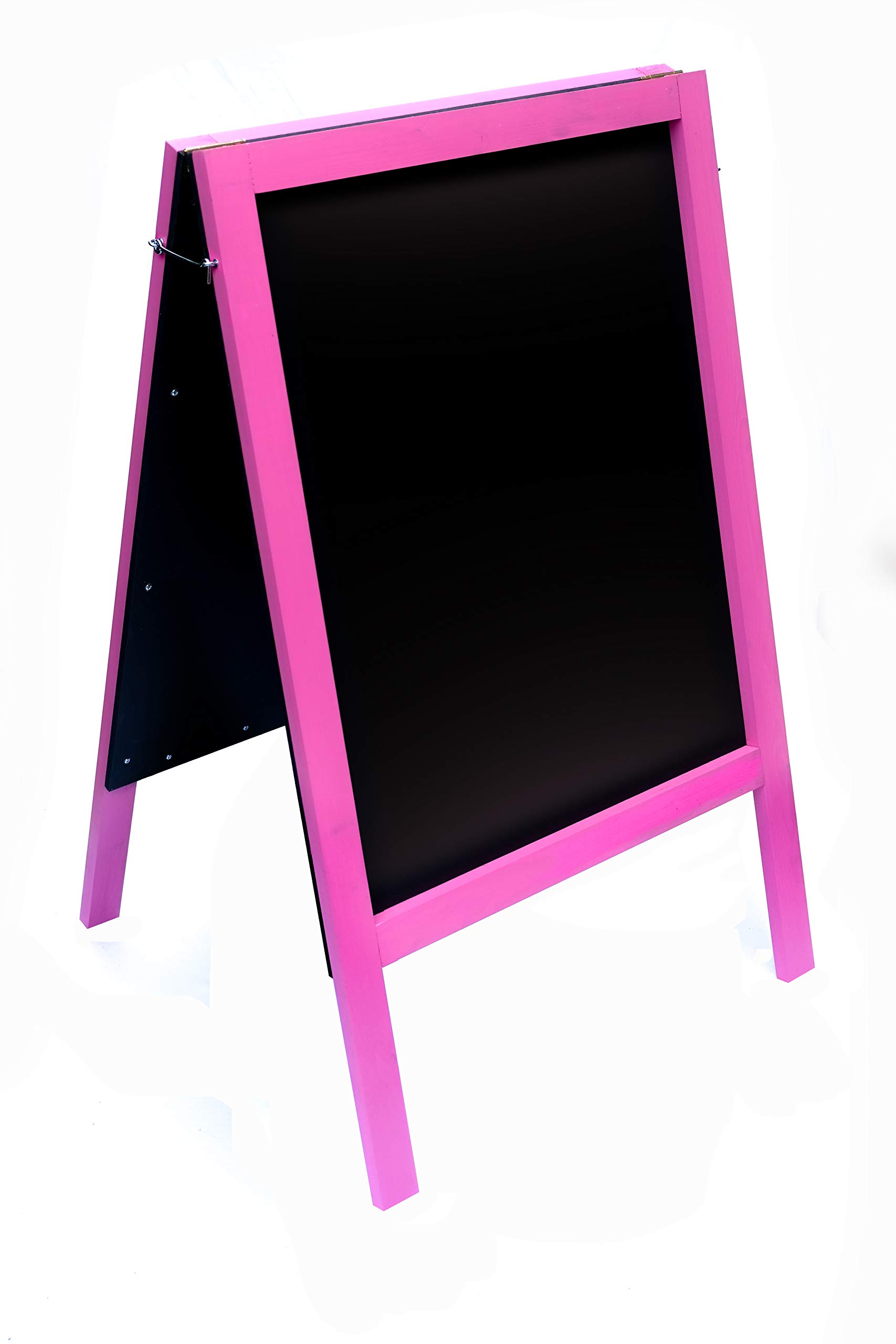 Large Heavy Duty Pink A Frame Chalkboard/Blackboard. Fitted with Tough Melamine™ Hard Plastic, Non Porous Panels - Easy to Clean. 1000 x 610 for Chalk Markers and Chalk. Double Sided Street Sign.