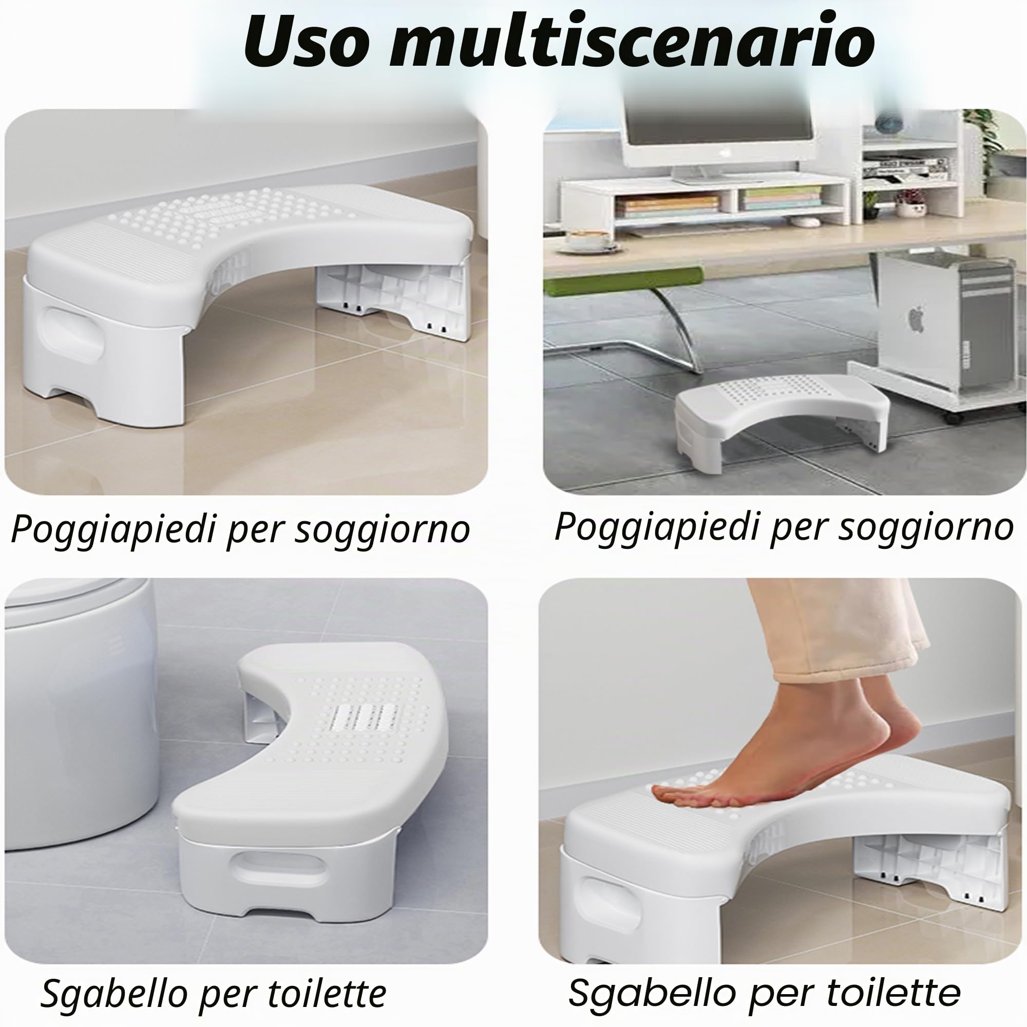 Sgabello pieghevole per WC, antiscivolo, robusto, leggero, anti costipazione, naturale e confortevole, sgabello per bambini e adulti, KZDMTD-001