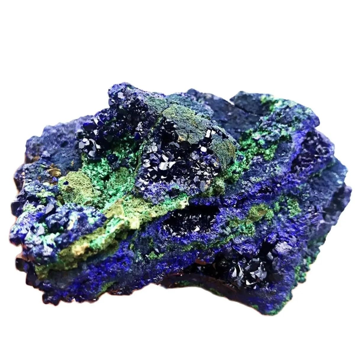AARTERZZA 1pc 30-50g Azurite Malachite Geode Quartz Crystal Cluster Teaching Research Stone