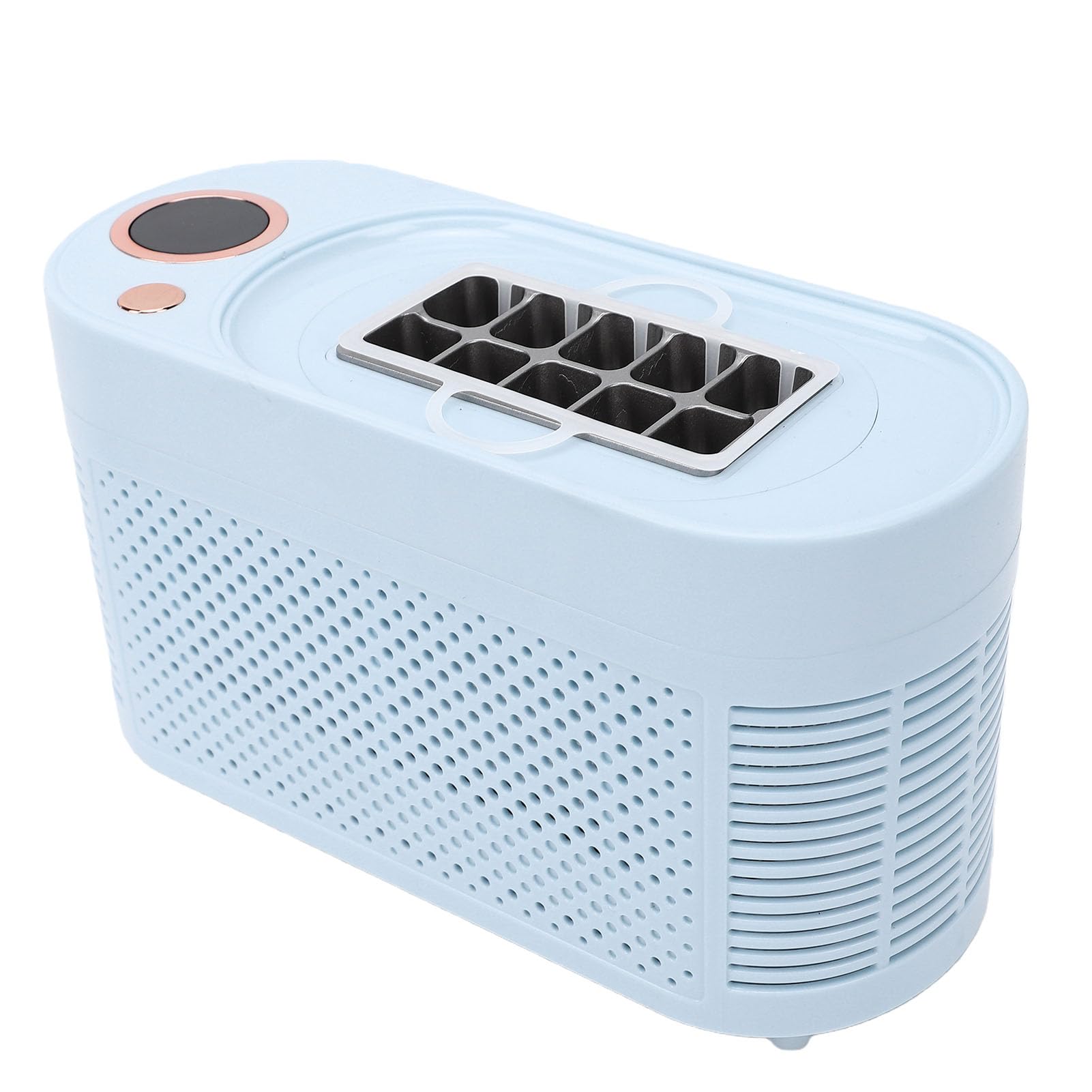 AUNMAS Macchina per il Ghiaccio da Banco, Macchina per il Ghiaccio Portatile da 120 W Che Produce 10 Cubetti in 15-20 Minuti per Cocktail di Whisky nel Congelatore per Casa, (Spina europea)