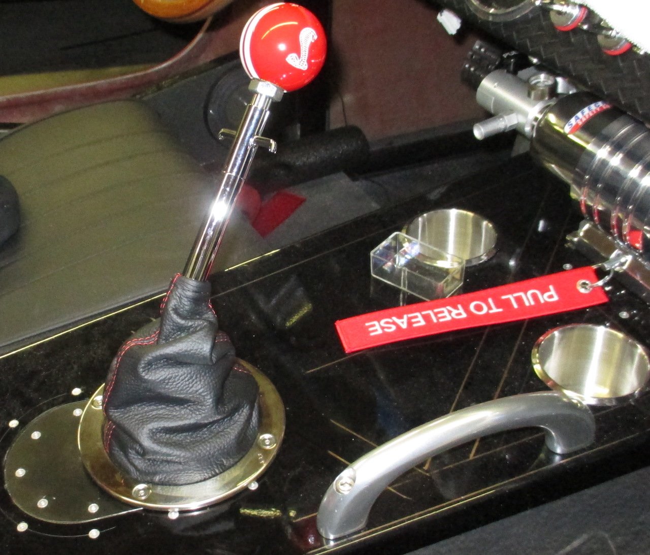 RedlineGoods Shift Boot Compatible with Factory Five Roadster MK4 2000-24. Tailor Made - not Universal. Genuine top-Grade Italian Red Leather with Black Thread