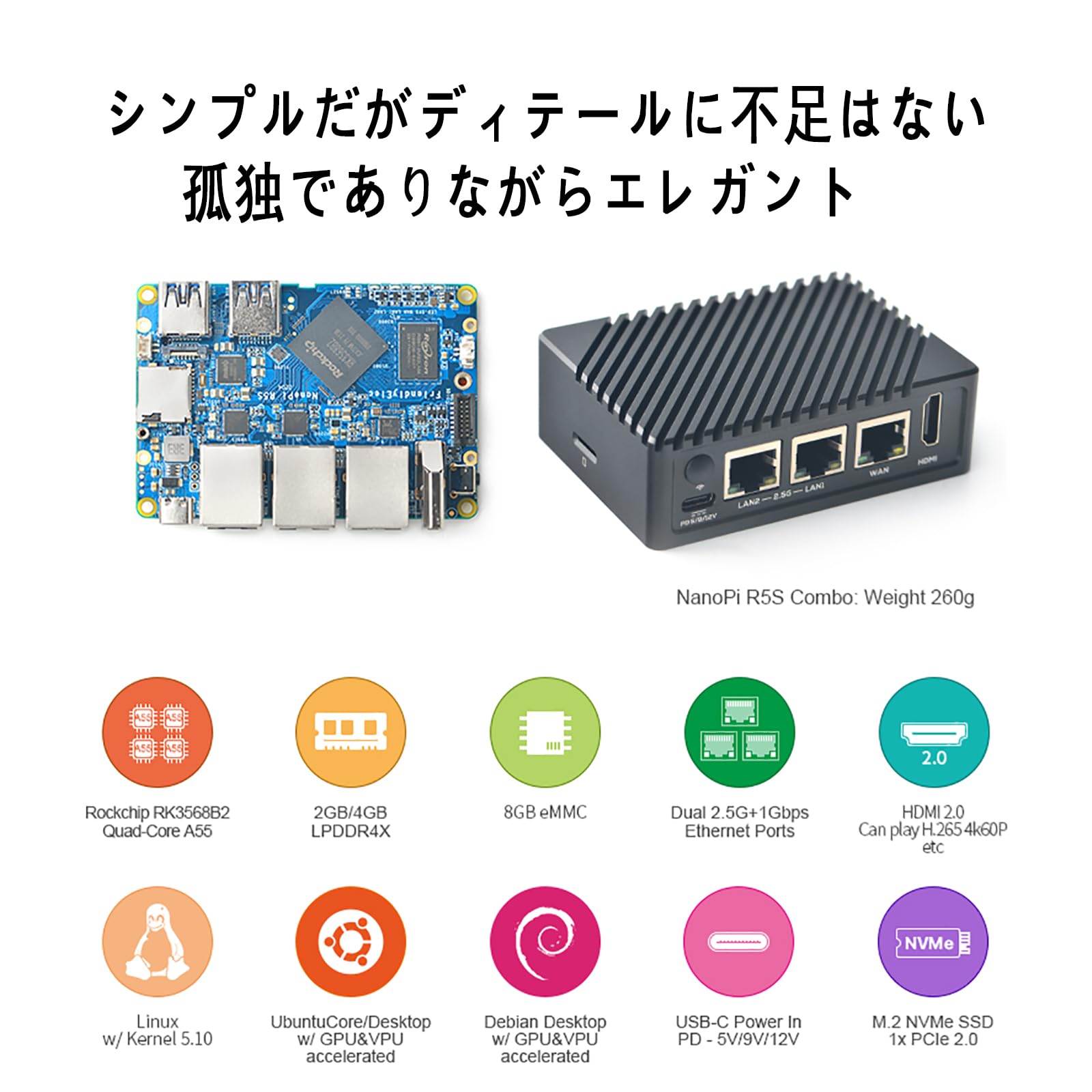Amazon.co.jp: MTMN Friendly NanoPi R5S 4G+32G RK3568 開発ボード 