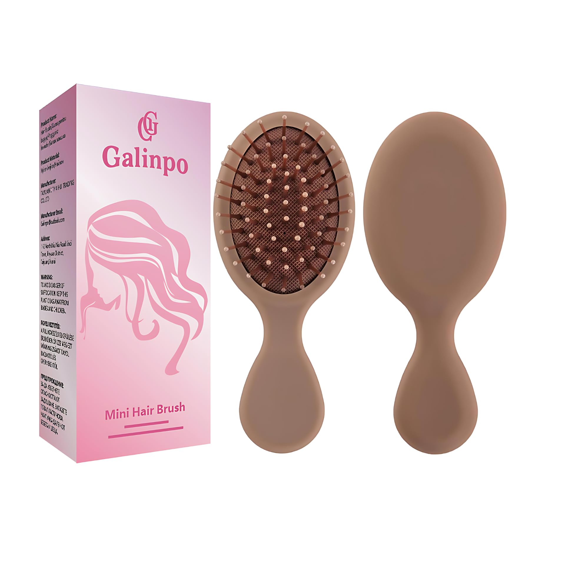 Galinpo Mini Hair Brush for Women,Men and Kids-Travel Size Hair Brush for Purse,Pocket,backpack-Small Cushion Paddle Brush with Soft Bristles-Mini Detangler Brush for All Hair Types(Brown)-image-43
