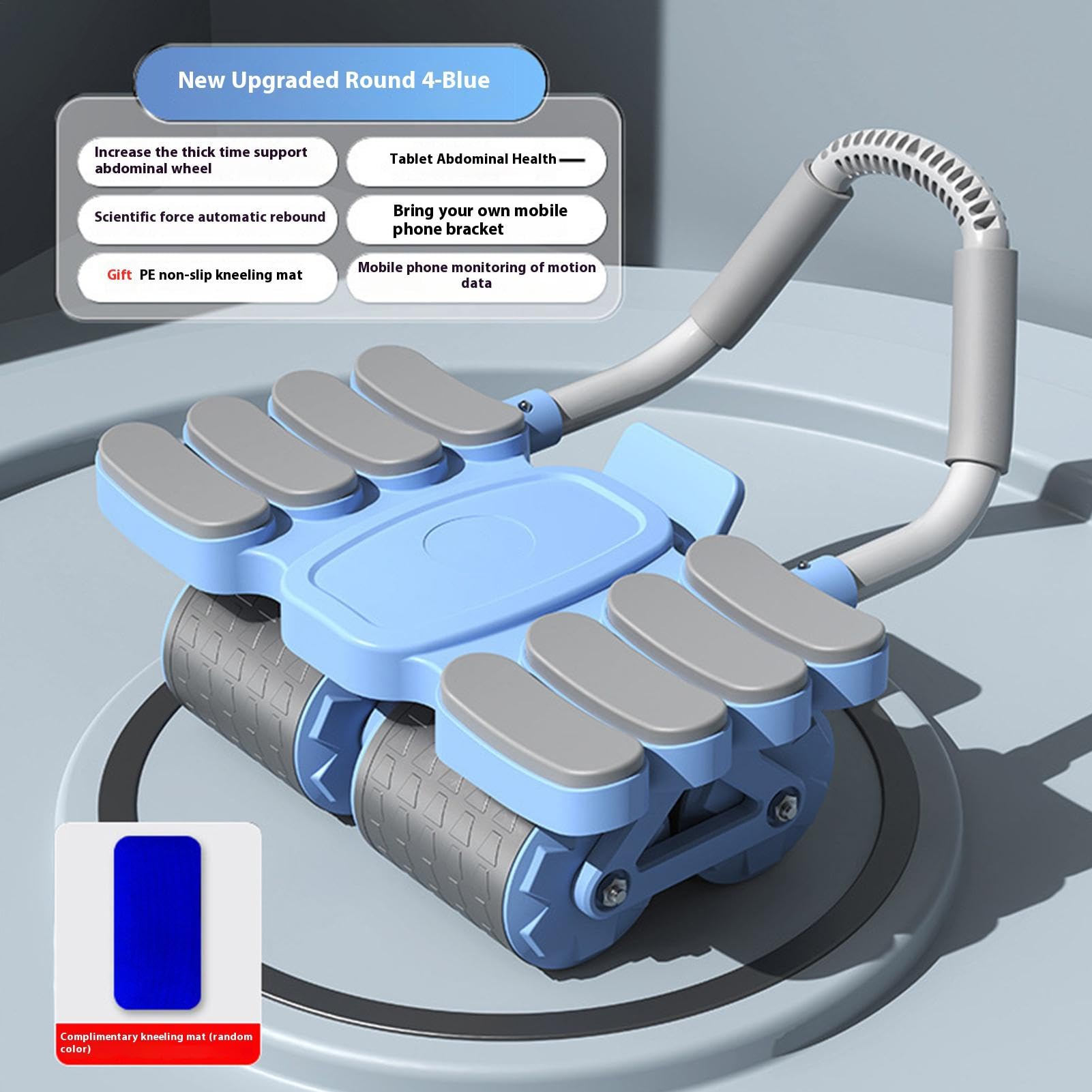 Rodillo de rueda AB, rodillo ABS,AB Formación Auxiliar Dispositivo con soporte de codo | Equipo de ejercicio abdominal de entrenamiento básico para el hogar, viajes, dormitorio, interior