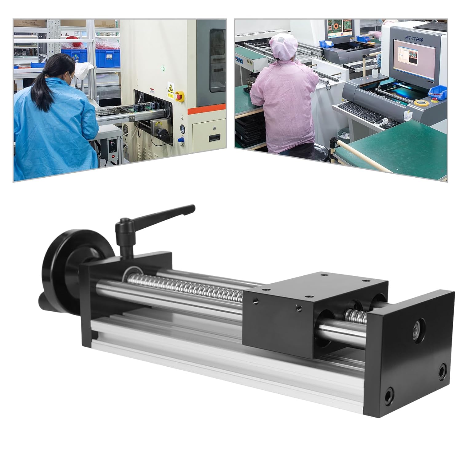 Tavola Scorrevole Manuale, Guida Lineare Corsa 200 mm, Piattaforma di Guida con Doppio Asse Ottico, Volantino, Fase Lineare Della Vite a Sfera per Automazione non Standard, Fresatrice CNC